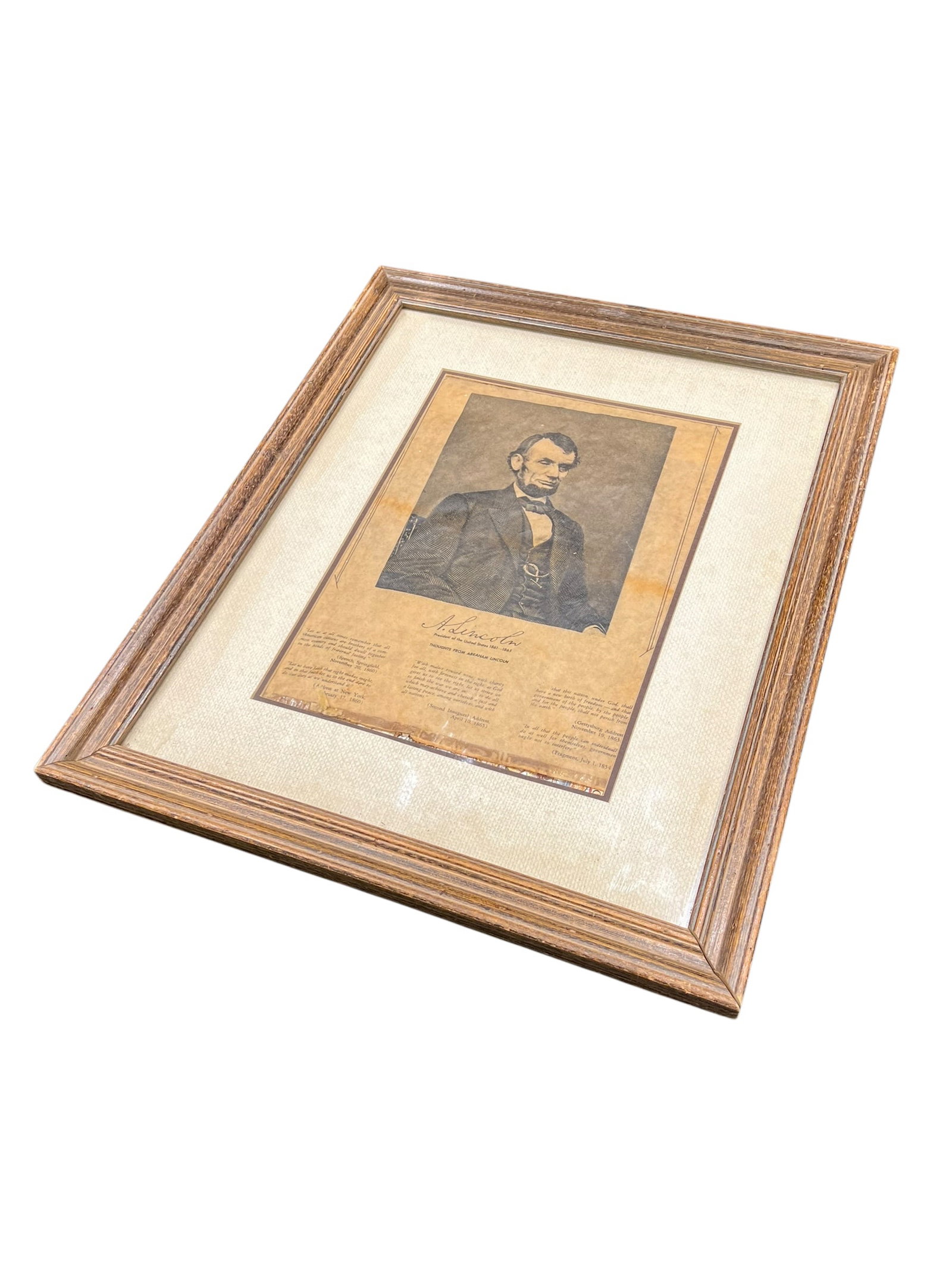Framed Commemorative Display of Abraham Lincoln (1 of 3)