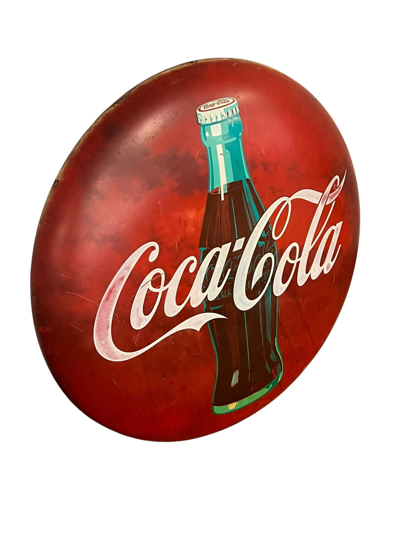 Vintage Large Coca Cola Button Sign 36" (1 of 4)