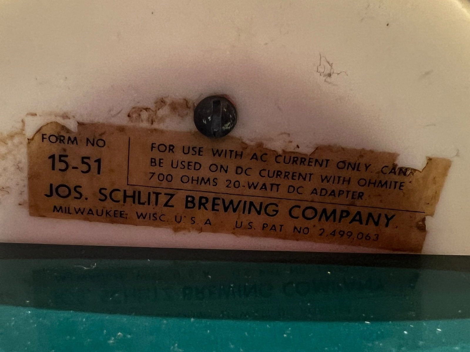 Schlitz Beer Advertising Light - 5