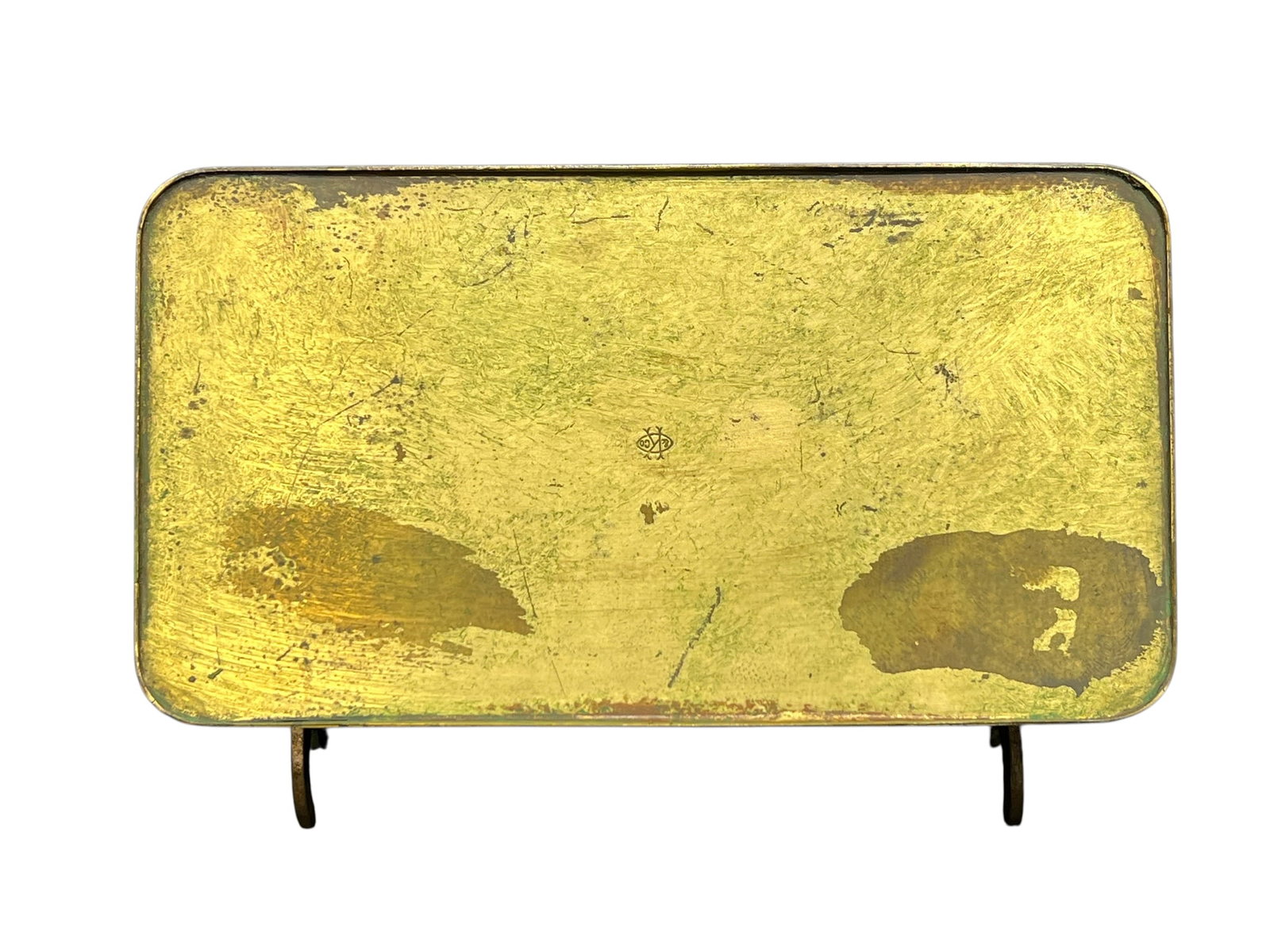 Copper-plated or Brass Double-well Rectangular Ink Stand - 5