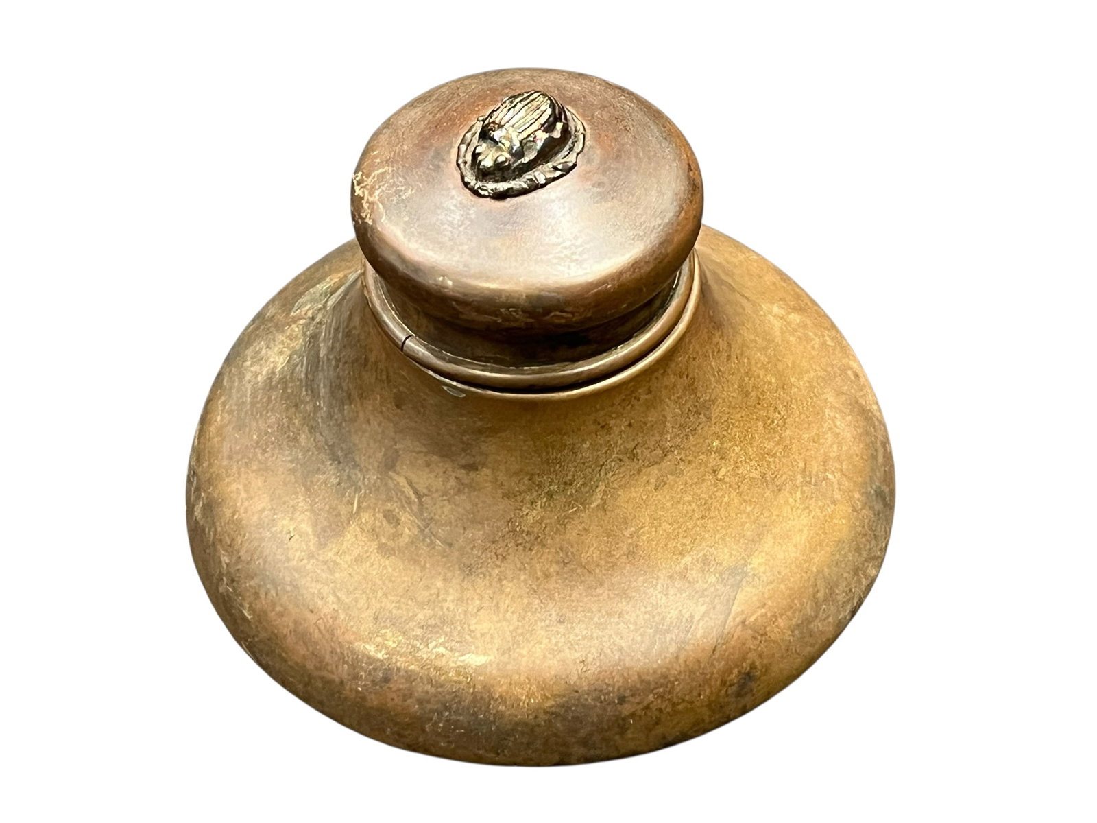 Tiffany Studios Brass Domed Desk Inkwell (1 of 7)