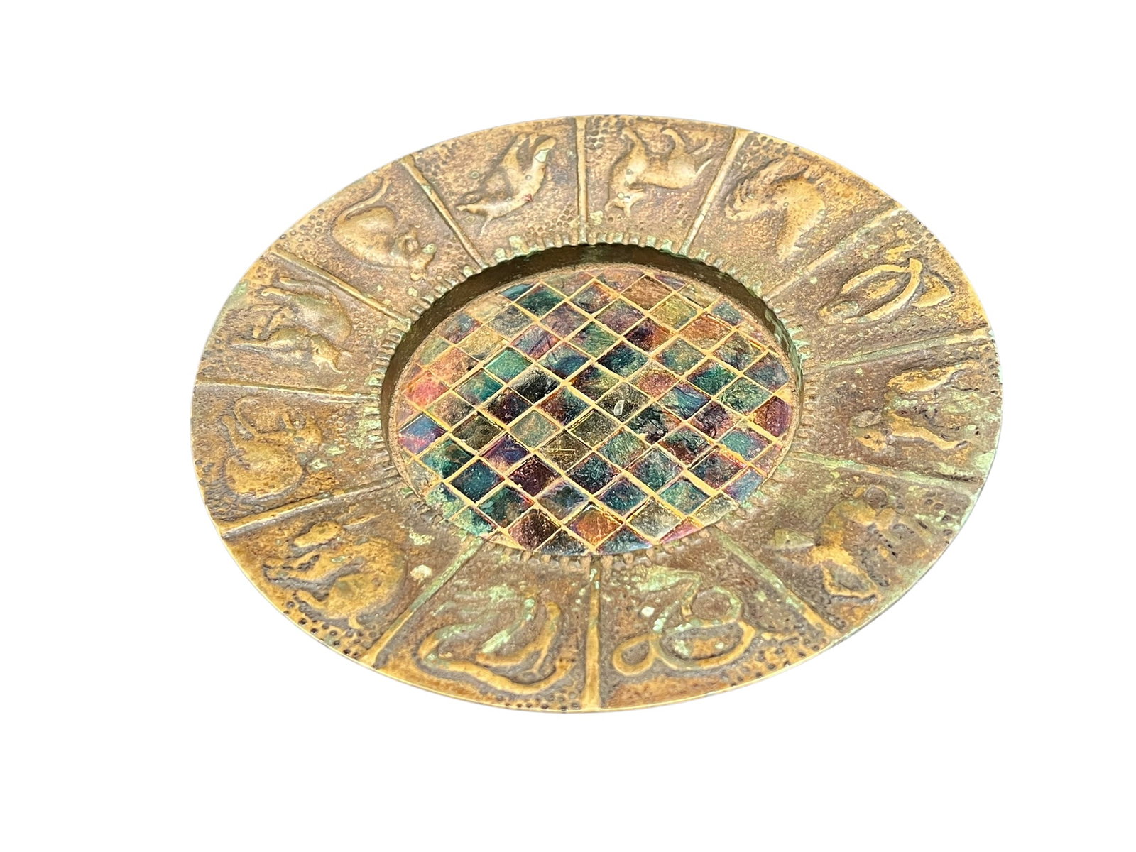 Tiffany Studios Brass Chinese Zodiac Calendar Plate (1 of 7)