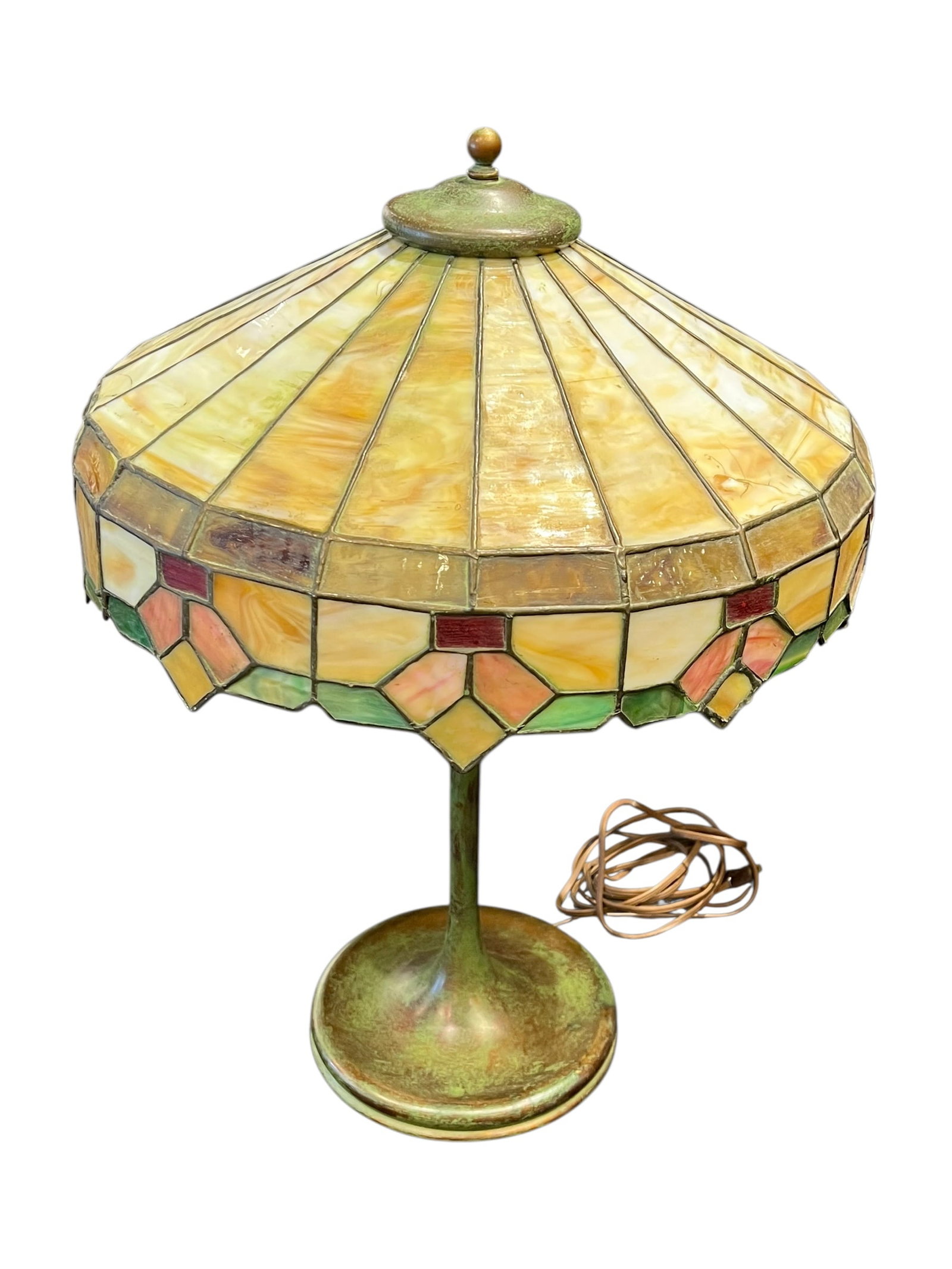 Slag Glass Tiffany Style Lamp (1 of 5)