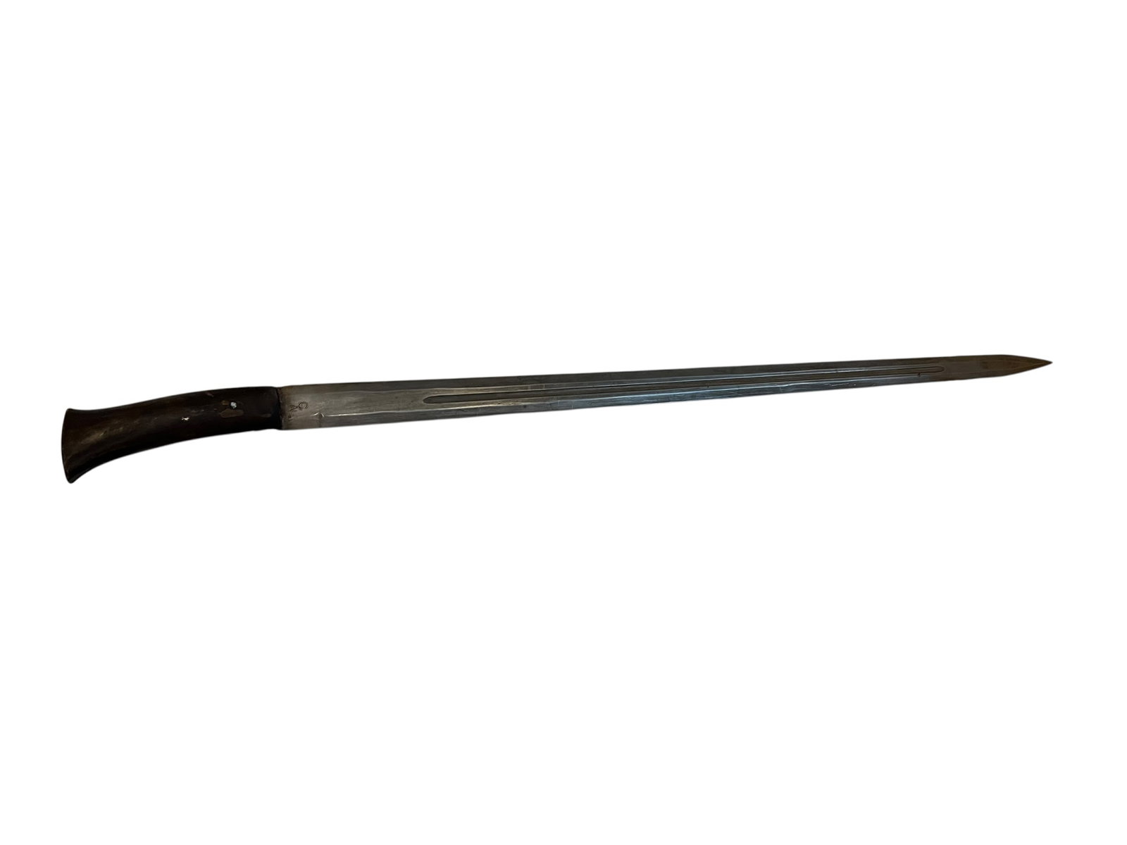 Traditional Bone Handle Short Sword: The image displays an antique Khyber knife (also known as a charay or saltee), a traditional single-edged sidearm originating from 19th-century Afghanistan and the Northwest Frontier. [1]Key