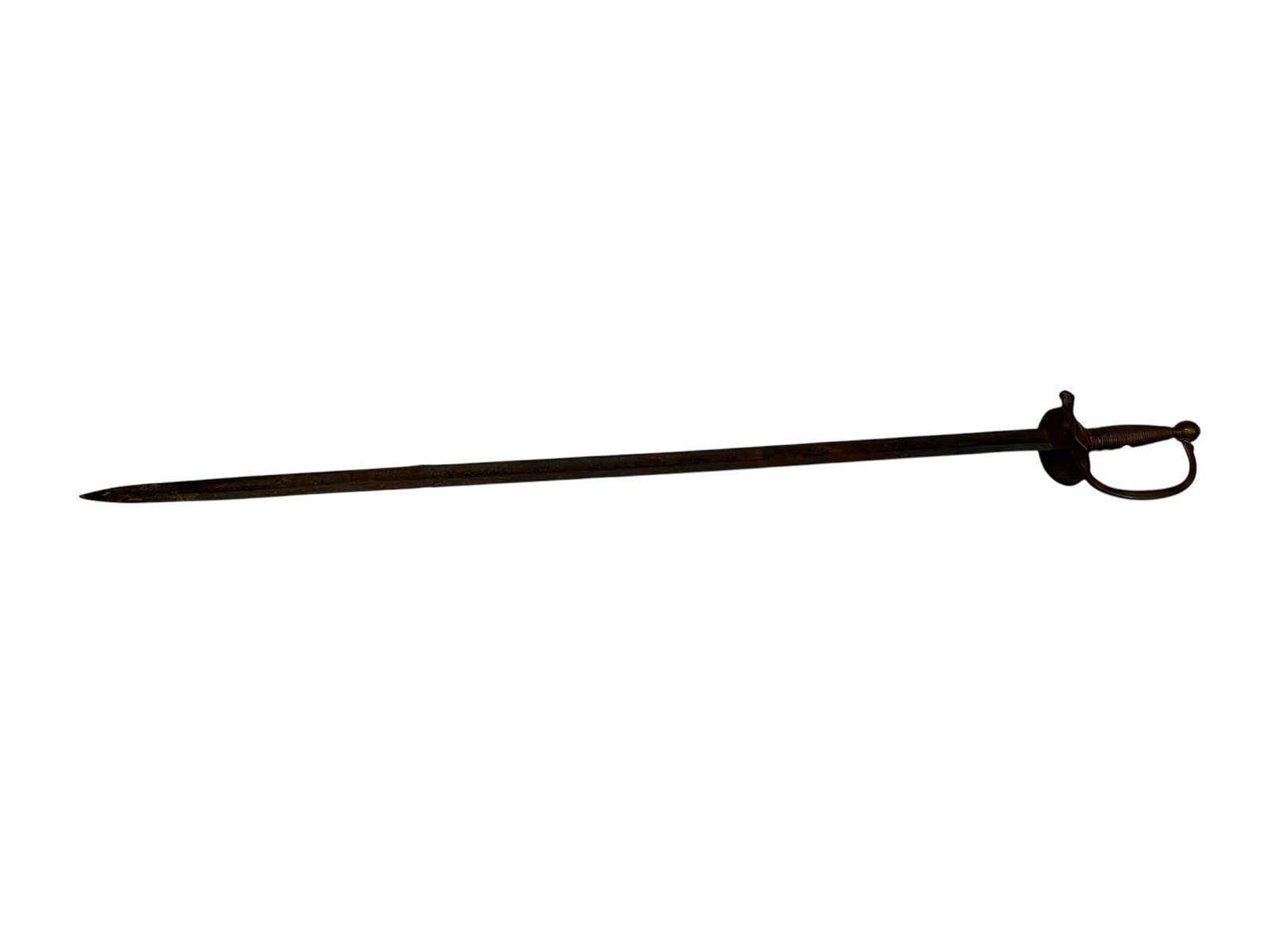 USA Model 1840 Non-Commissioned Officer’s Sword: An antique 18th-century sidearm such as an infantry hanger or short sword features a single-edged steel blade and a characteristic D-guard iron or brass hilt. [1, 2]Design FeaturesBlade: Straight or
