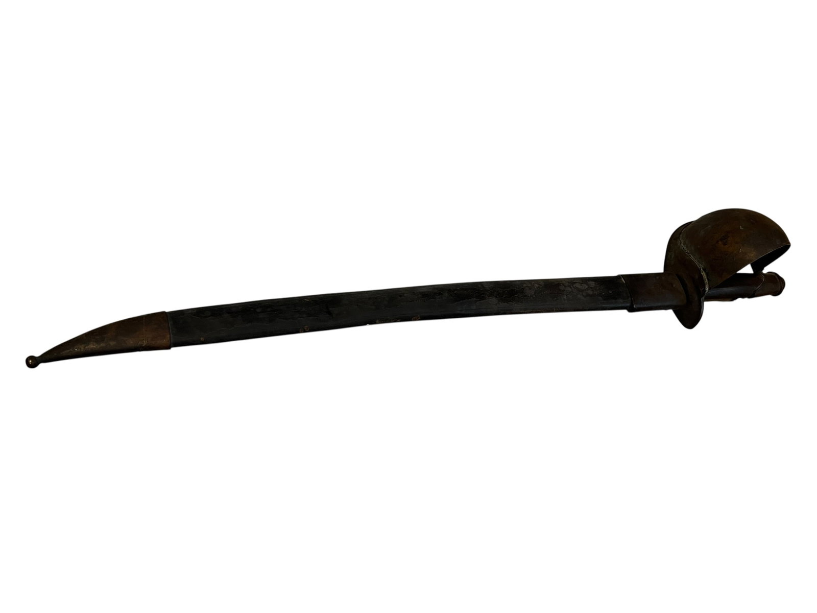 US Naval Cutlass: The selected region features an antique 19th-century naval boarding cutlass with its matching scabbard, closely resembling the French Model 1833 or US Model 1860 naval pattern. [1, 2]Type: Naval