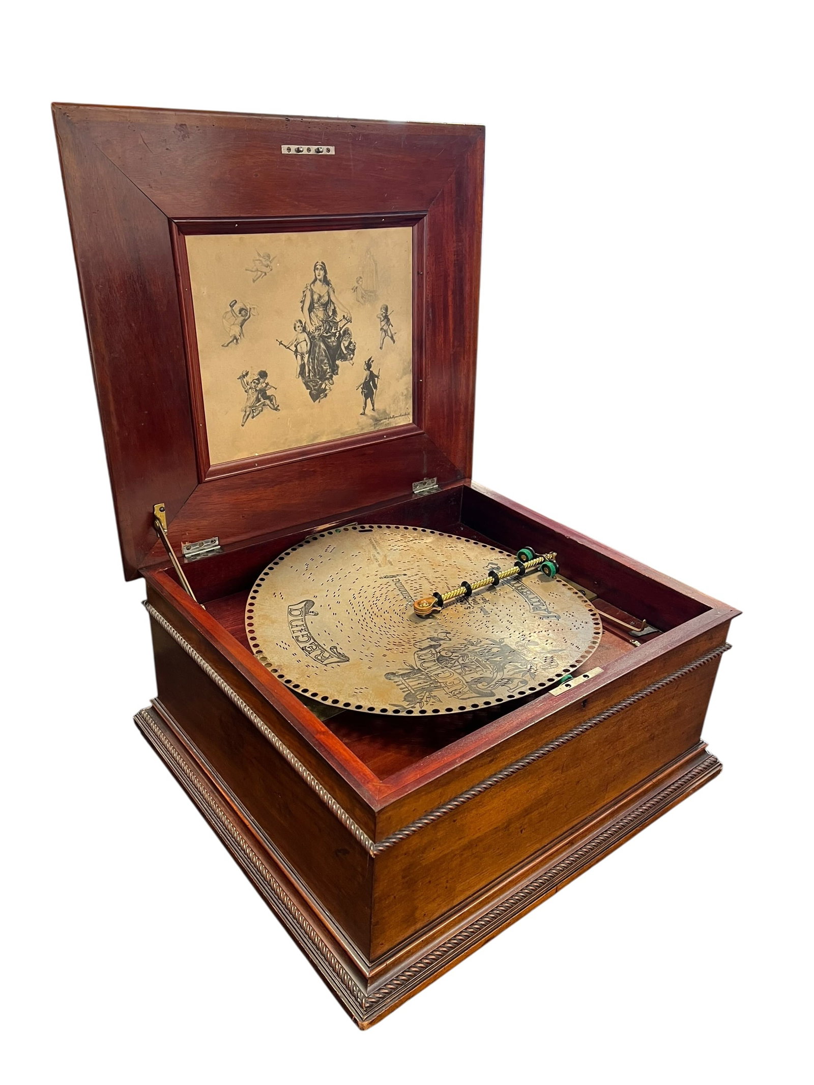 Regina Mahogany Music Box with Discs (1 of 8)