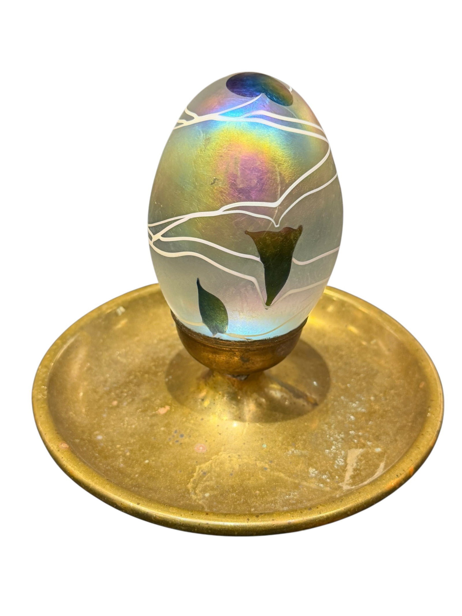 Buffalo Mfg Co Art Glass Egg Paperweight (1 of 6)