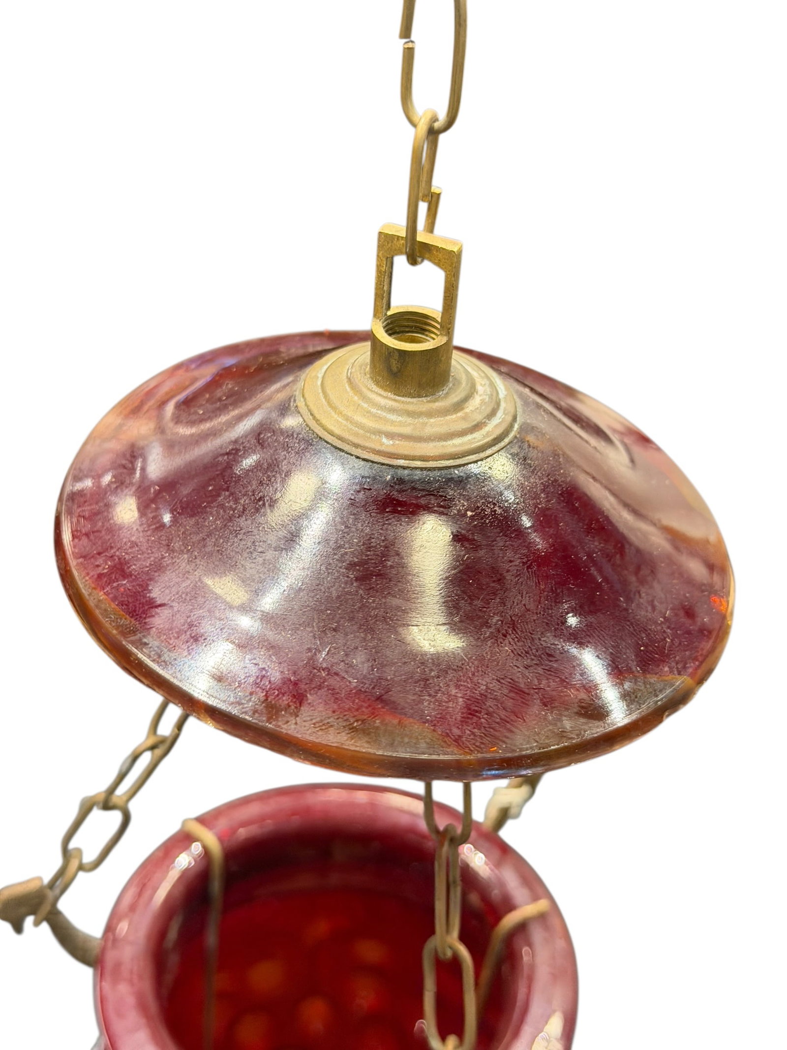 Vintage Hanging Ruby Red Candle Lamp - 3