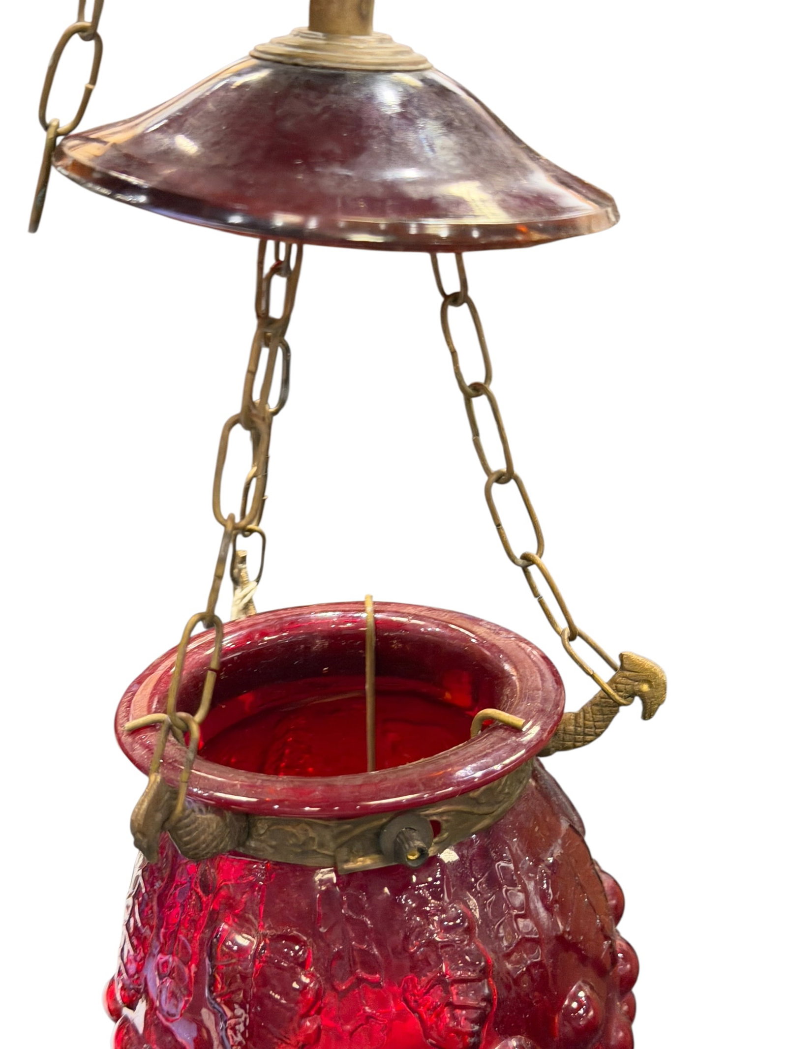 Vintage Hanging Ruby Red Candle Lamp - 4