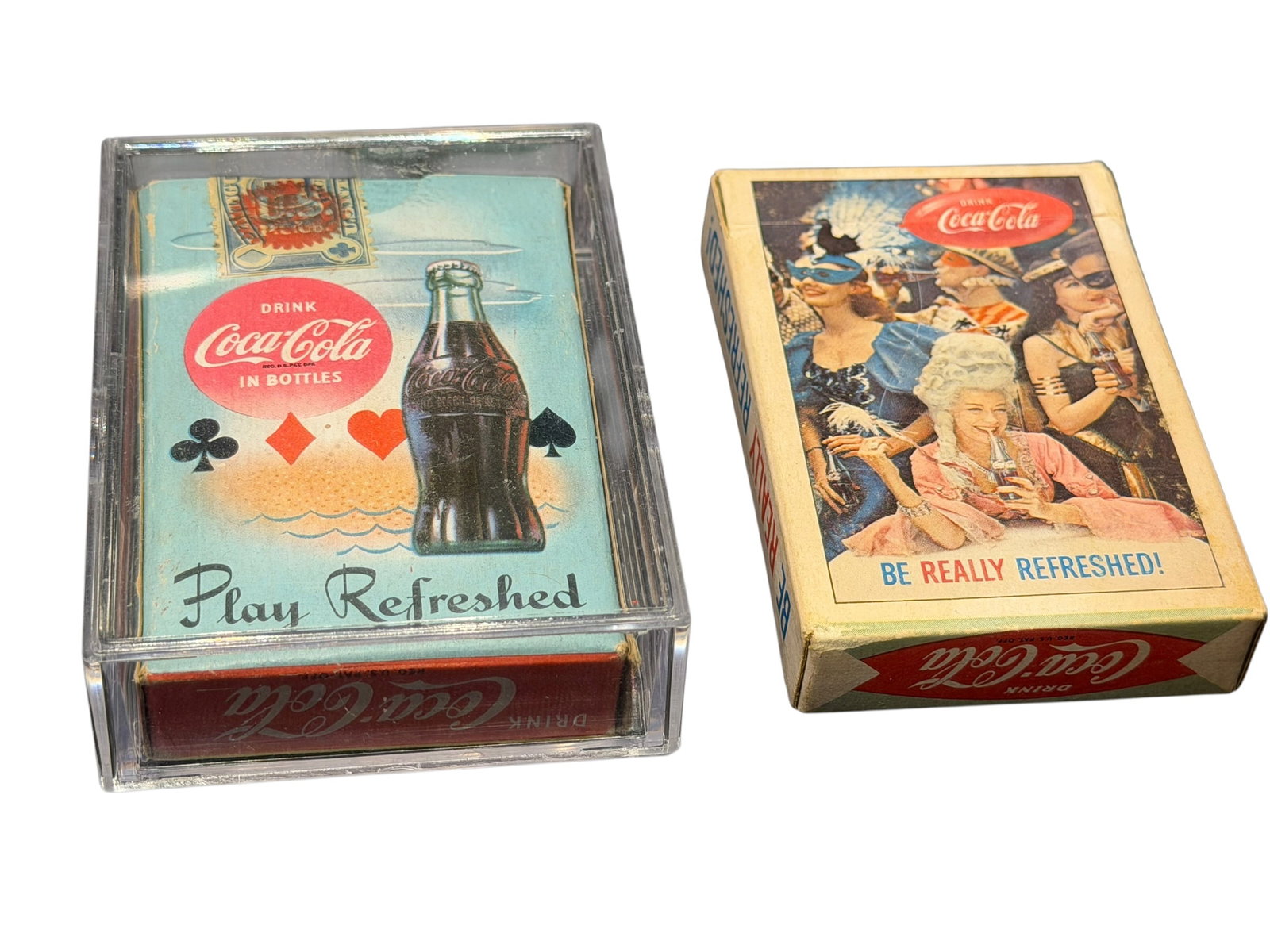 Lot of 2 Vintage 1950’s Coca Cola Advertising Playing Cards (1 of 4)
