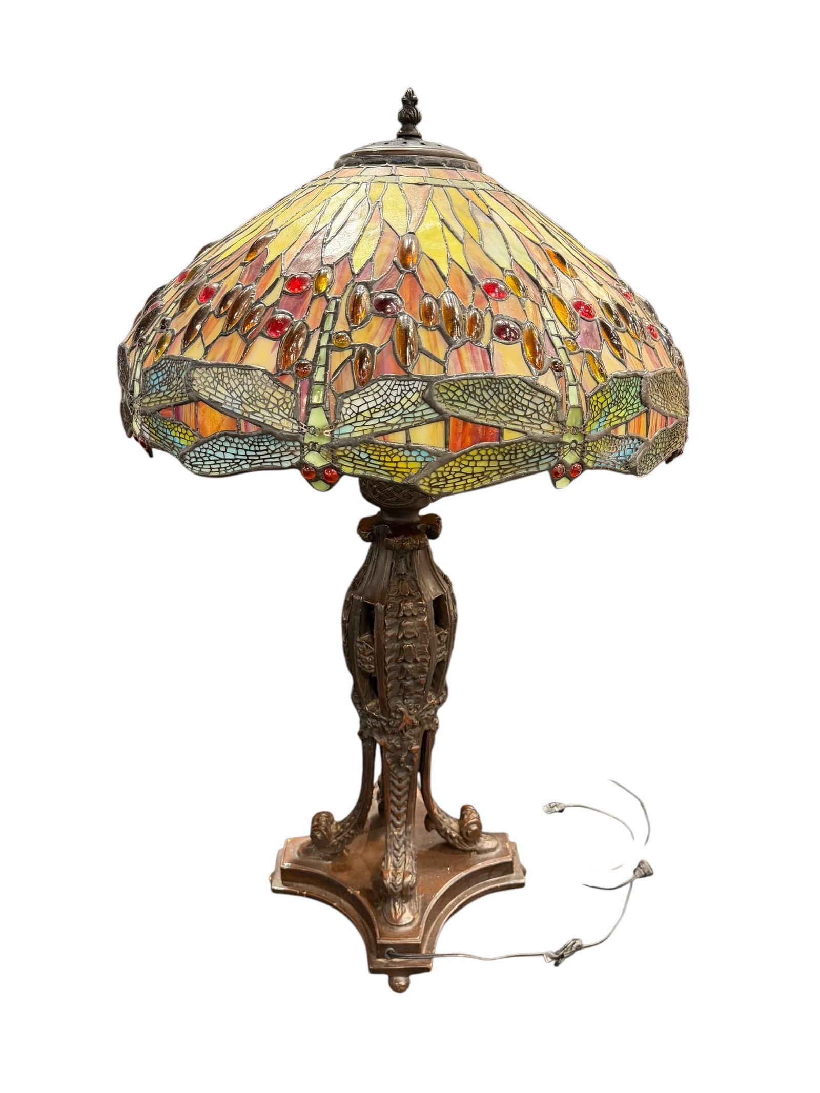 Large Slag Glass Lamp (1 of 7)