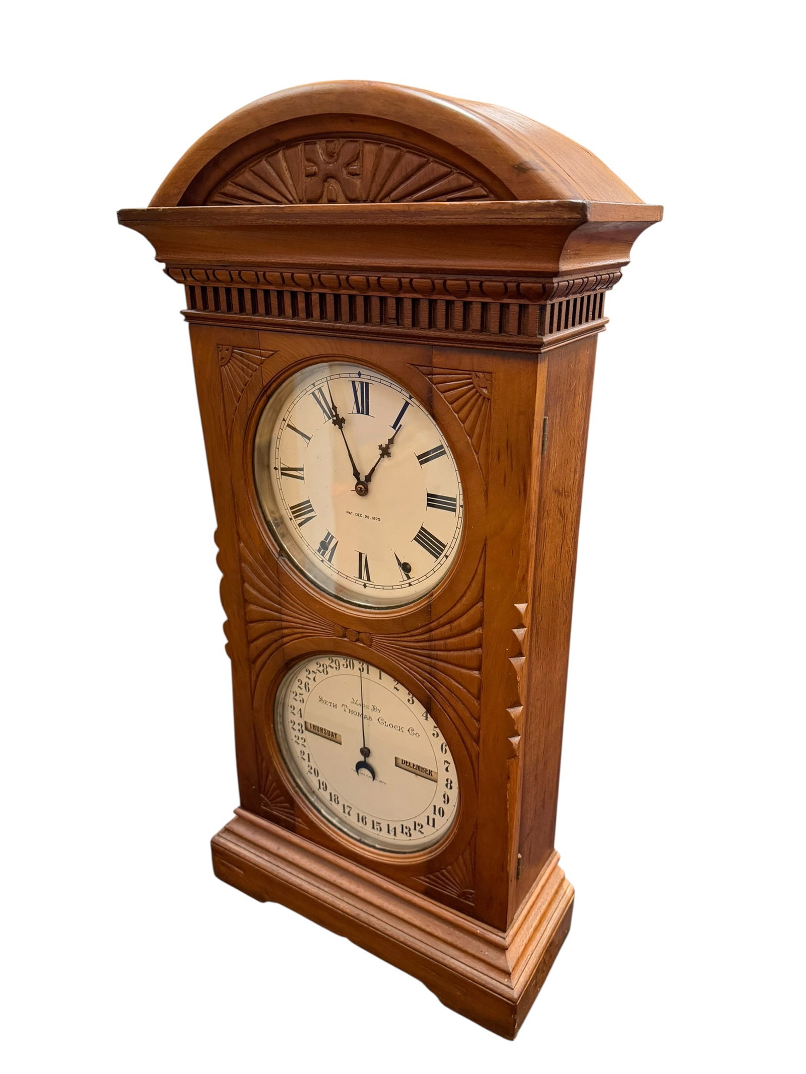 Double Dial Seth Thomas Calendar Clock (1 of 9)