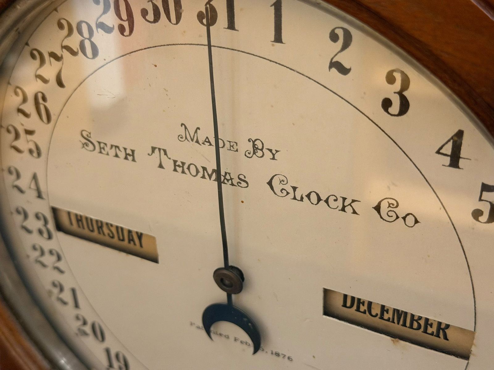 Double Dial Seth Thomas Calendar Clock - 6