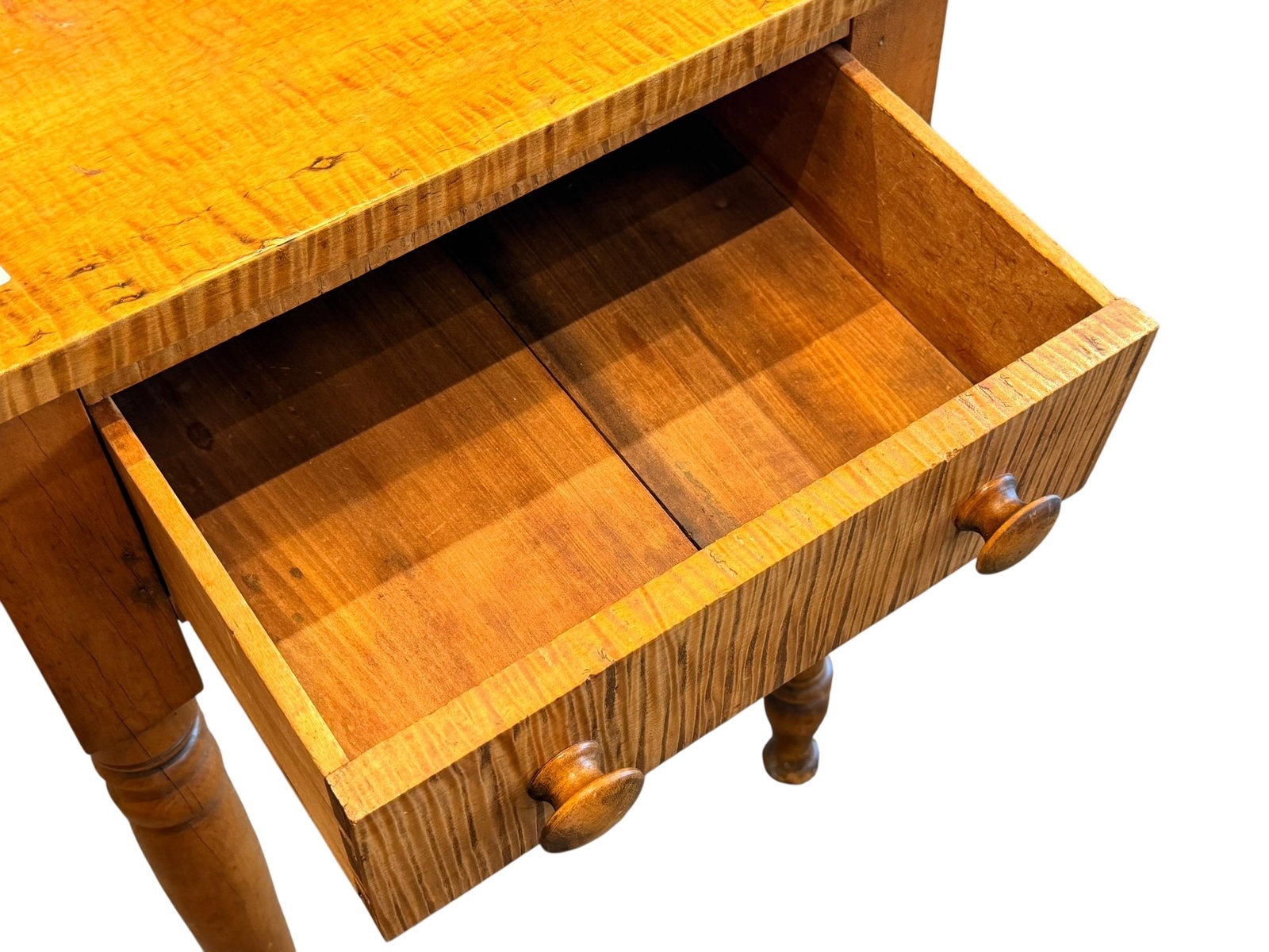 Curly Maple One Drawer Work Stand - 4