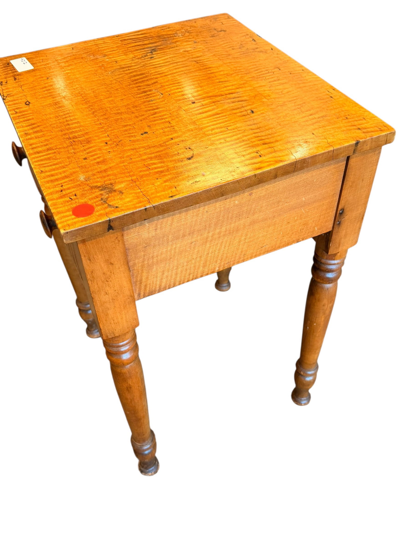 Curly Maple One Drawer Work Stand - 6