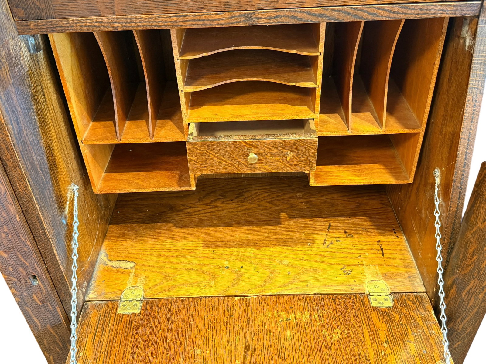 Oak Side By Side Secretary - 4