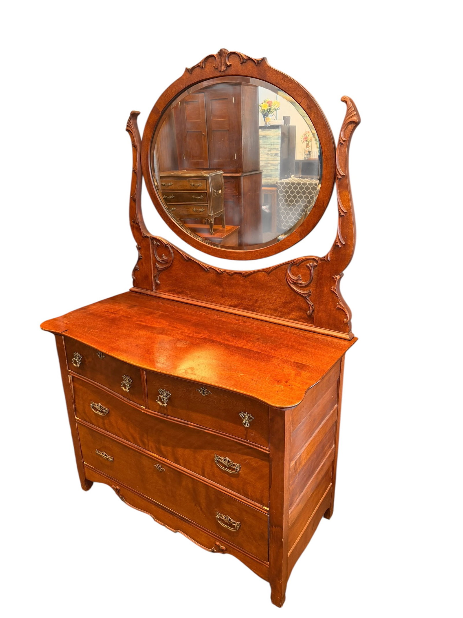 Mahogany Dresser with Mirror (1 of 7)