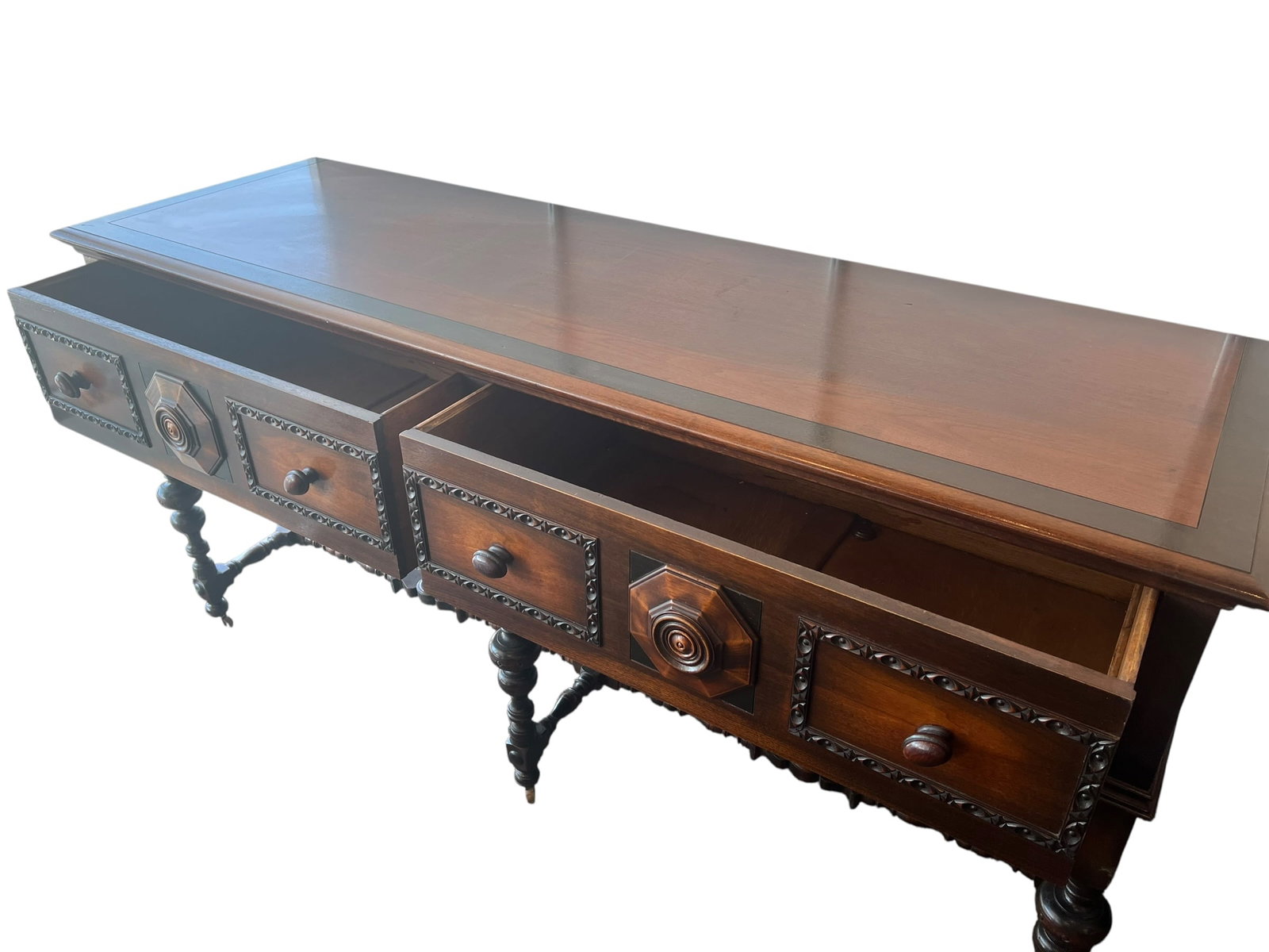 Walnut Jacobean Style Sideboard - 5