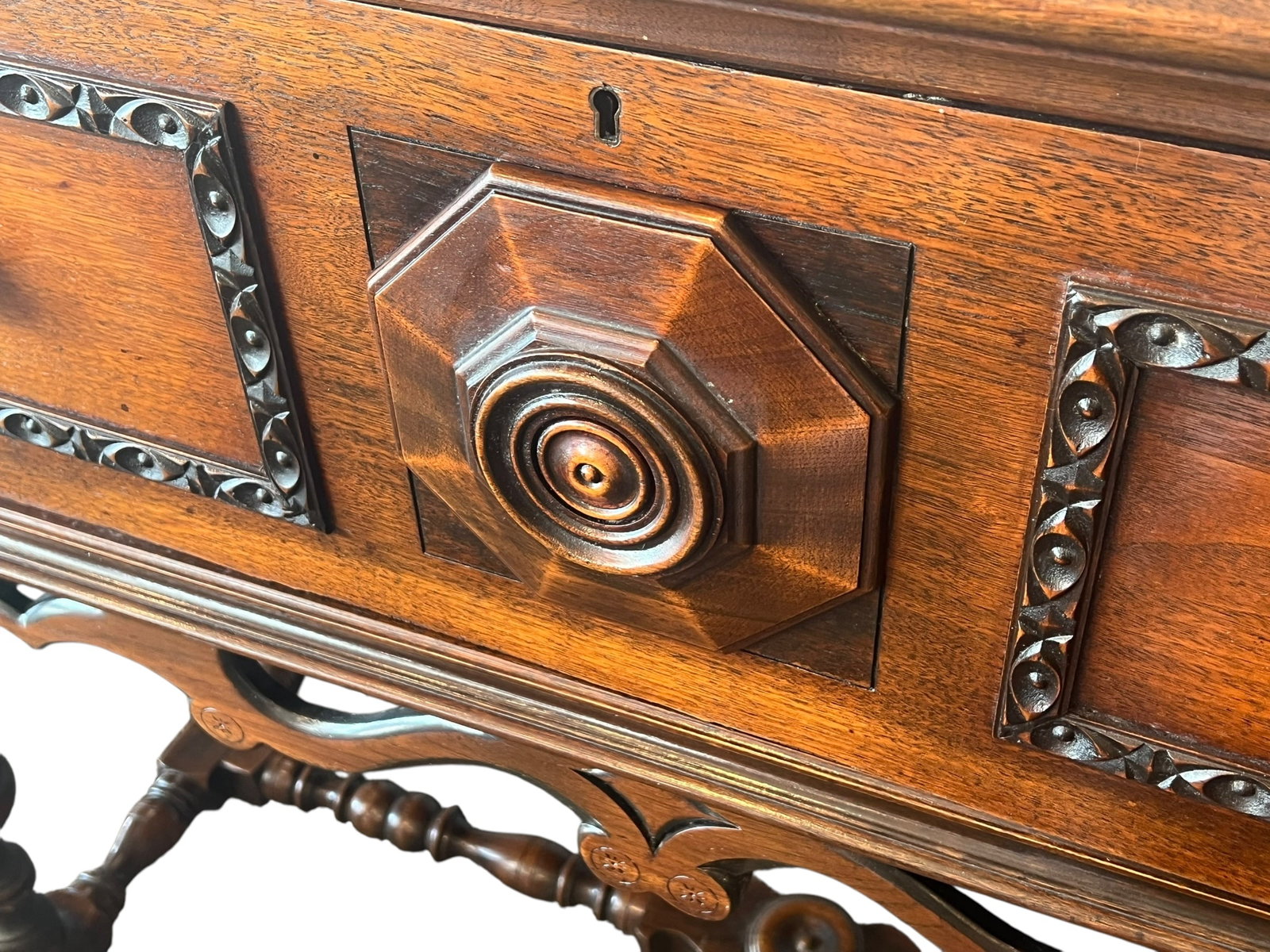 Walnut Jacobean Style Buffet - 4