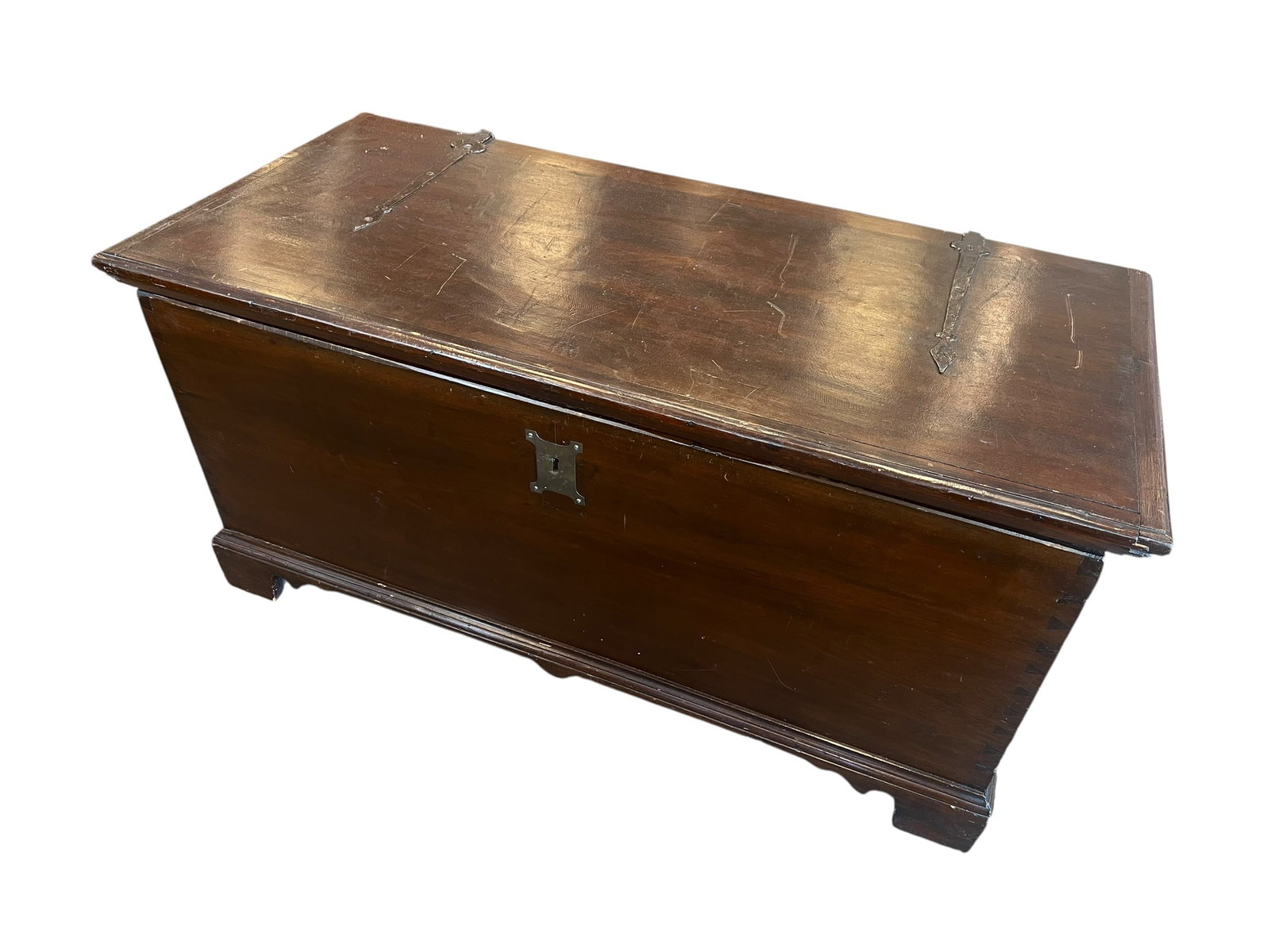 Hinged Flat Top Wooden Storage Chest (1 of 5)