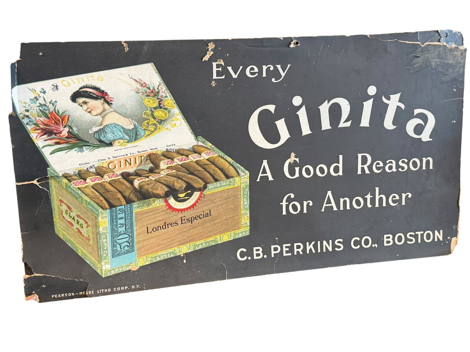 Ginita Cigar Cardboard Advertising Sign (1 of 5)