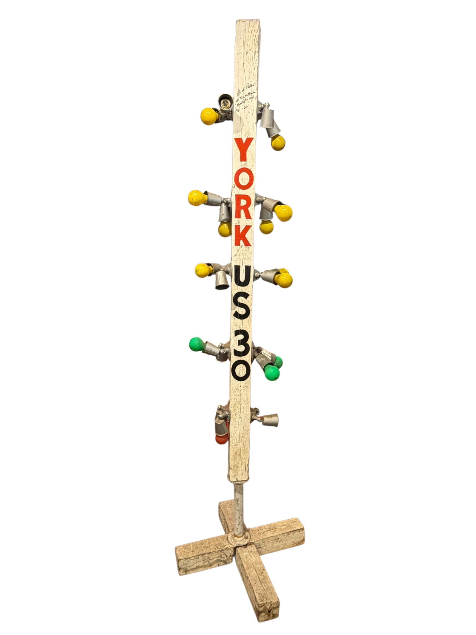 Christmas Tree Racing Lights: This item is a rare piece of historic drag racing memorabilia—an original vintage "Christmas Tree" starting light signal from the legendary York U.S. 30 Dragway. [1]Background & FeaturesThe Venue: