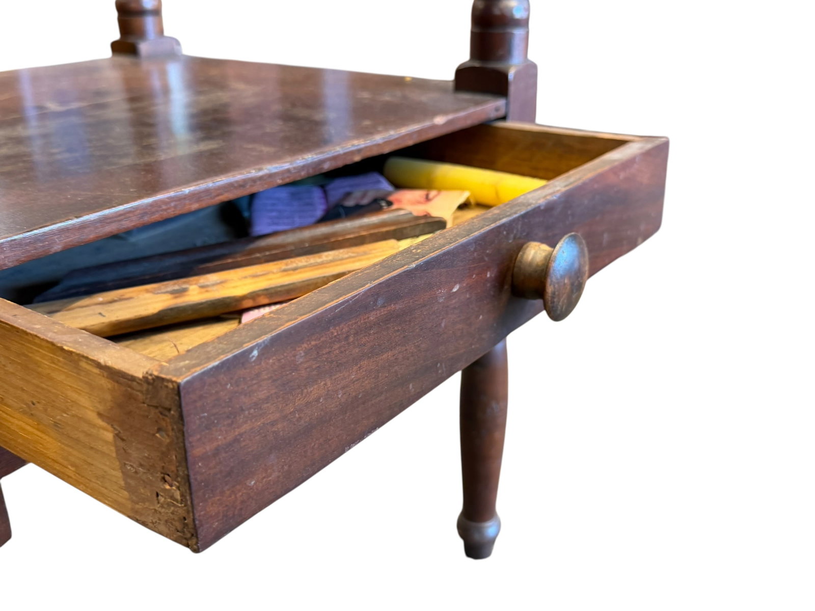 Walnut 1 Drawer Stand - 5