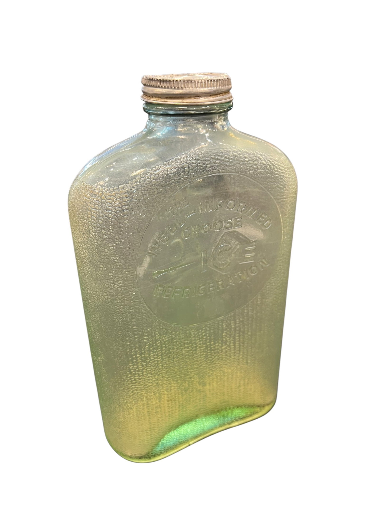 Green Glass Refrigerator Bottle (1 of 6)