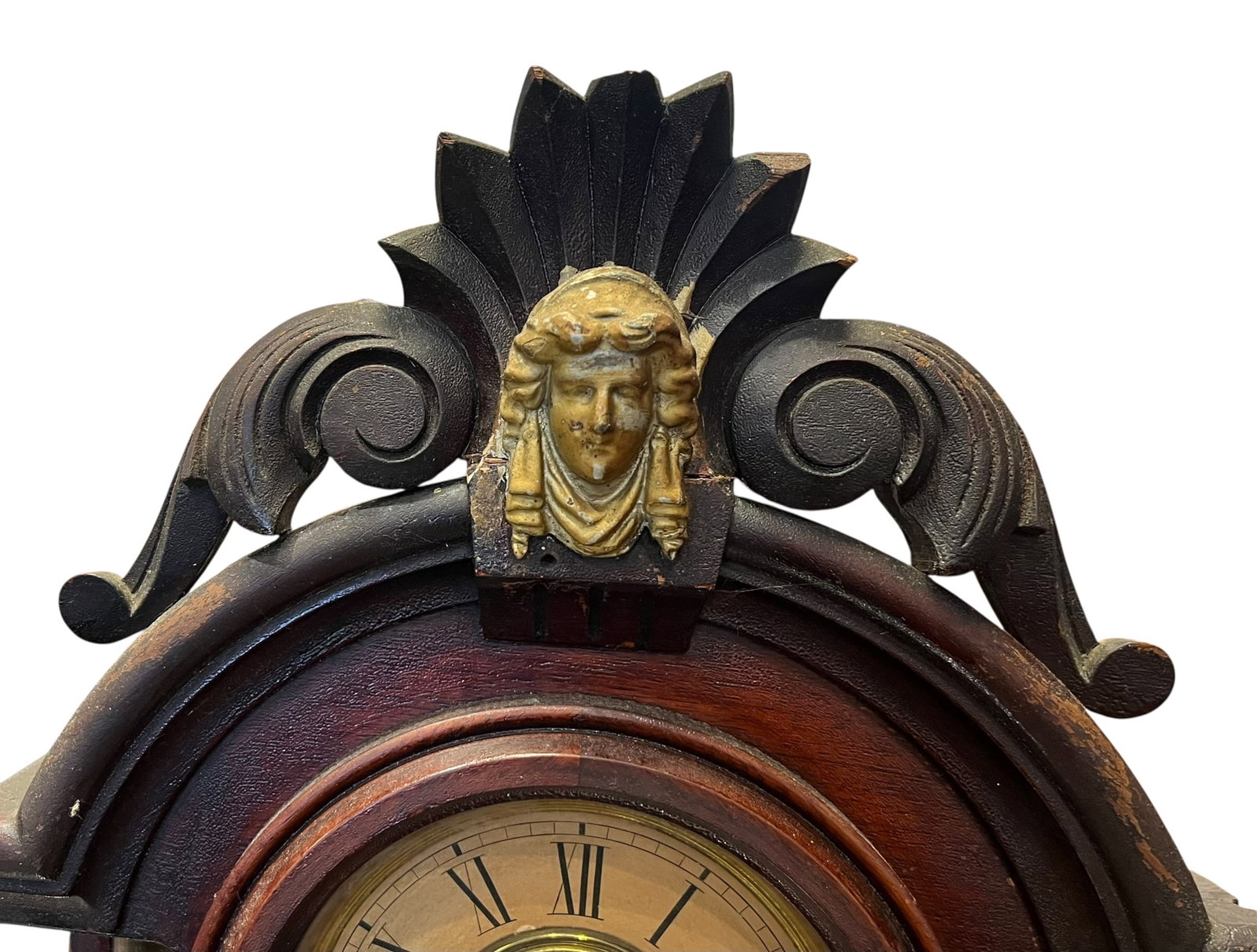 Walnut Mantle Clock - 4