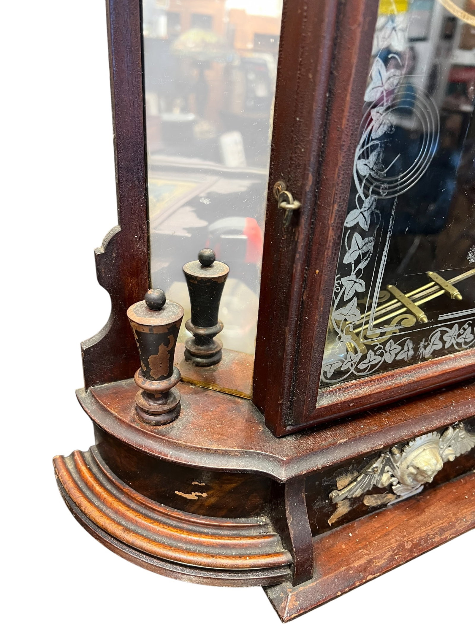 Walnut Mantle Clock - 6