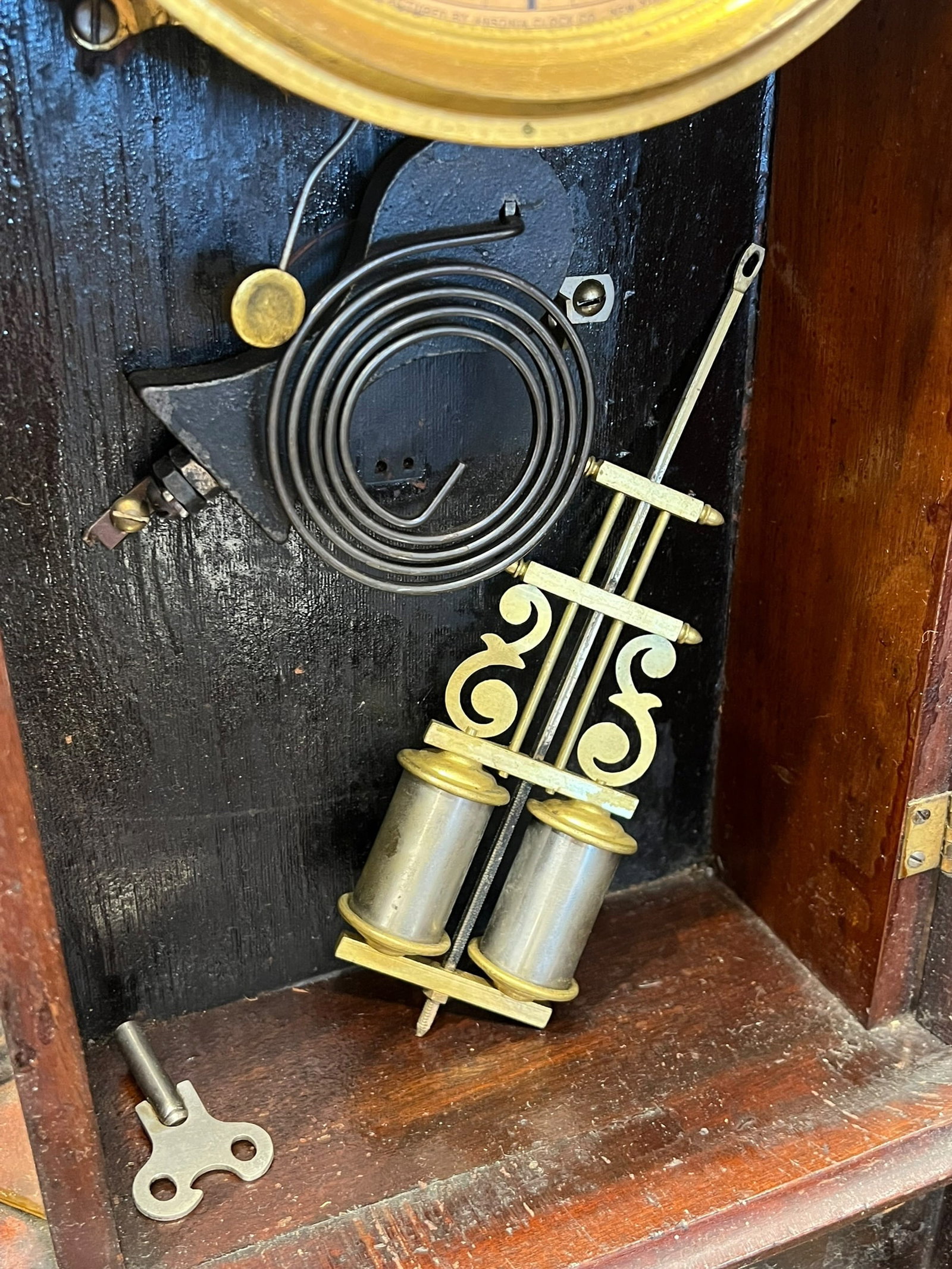 Walnut Mantle Clock - 8