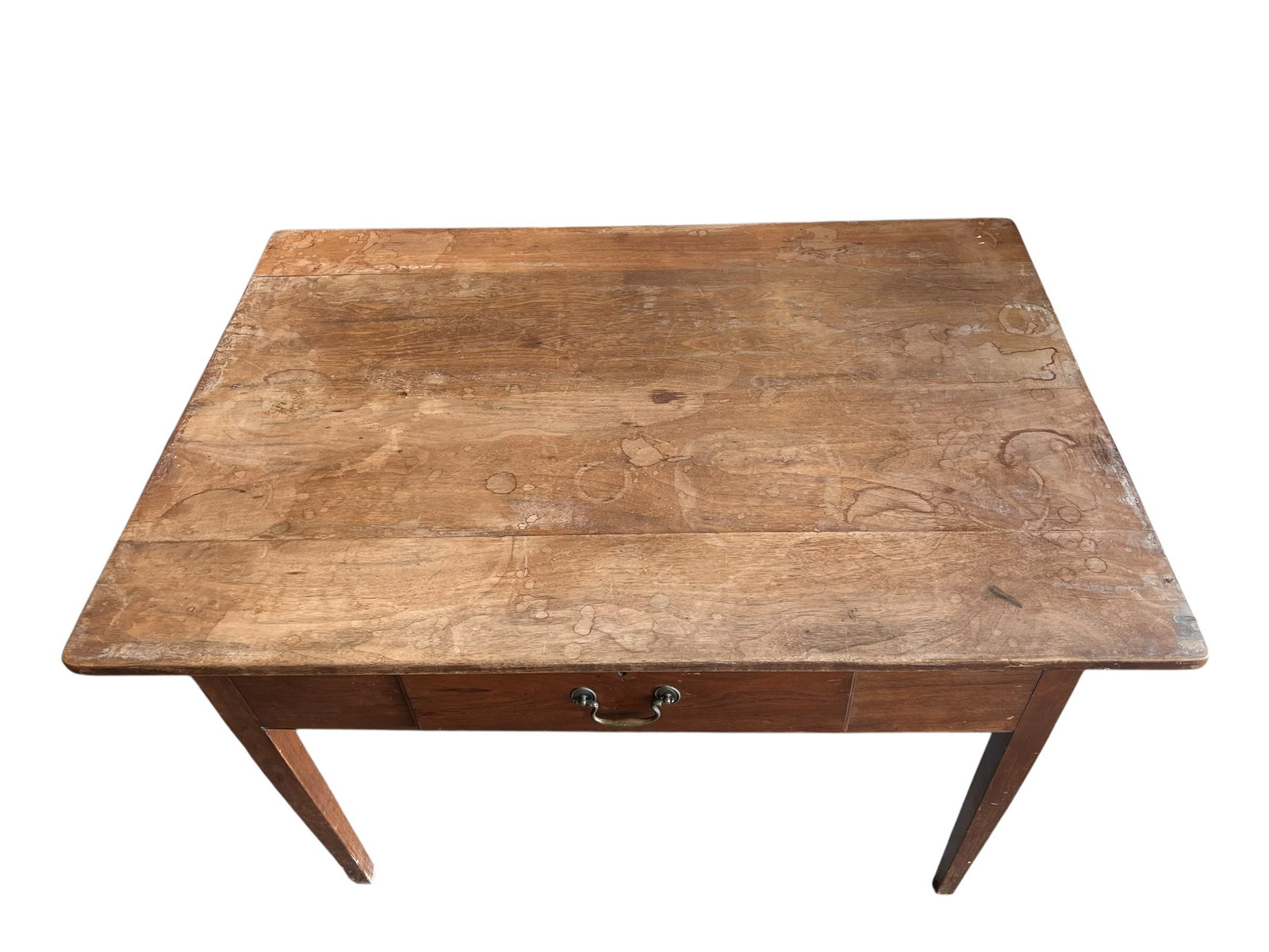 Primitive Walnut 1 Drawer Farm Table - 3