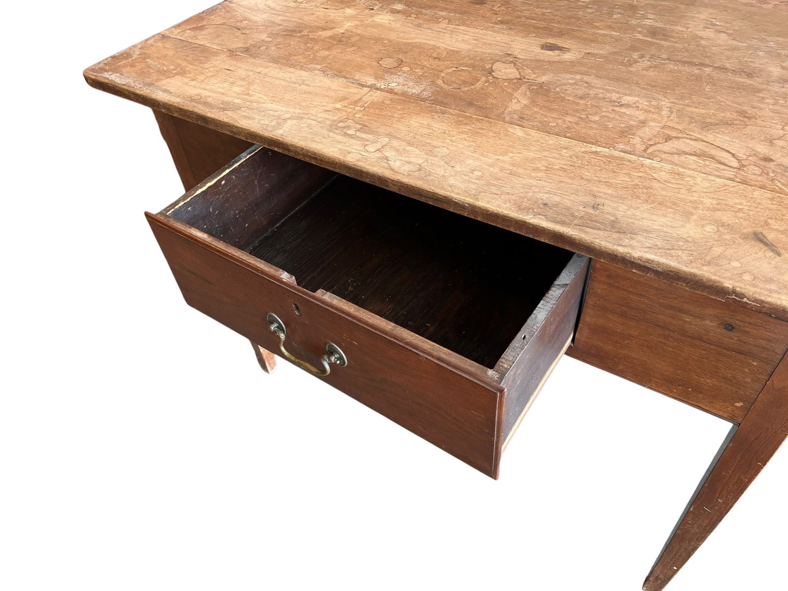 Primitive Walnut 1 Drawer Farm Table - 4