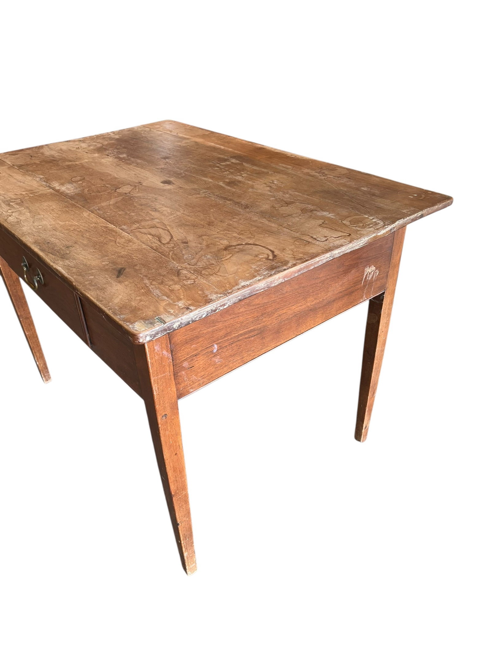 Primitive Walnut 1 Drawer Farm Table - 6