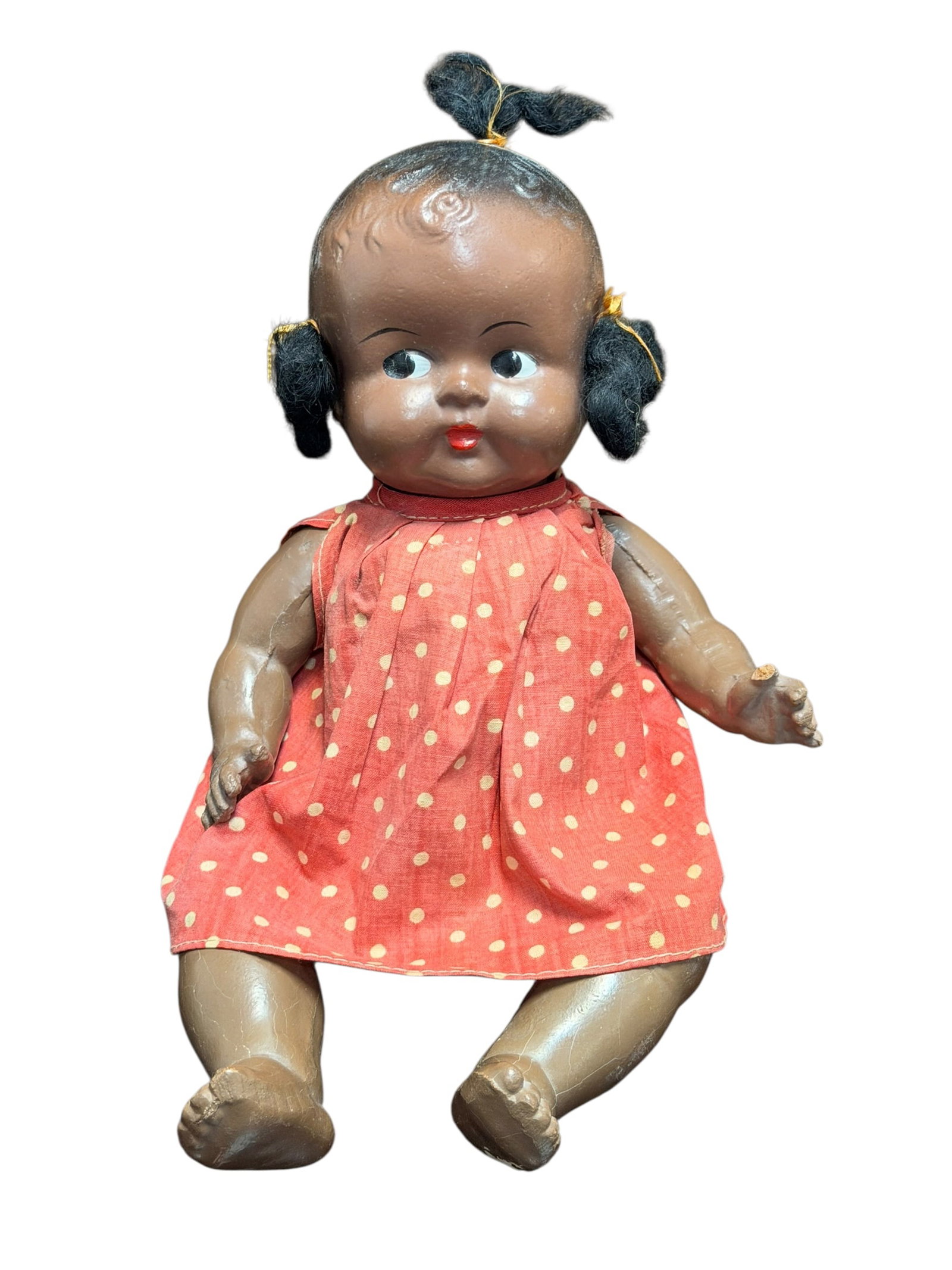 Vintage Black Composition Baby Doll (1 of 5)