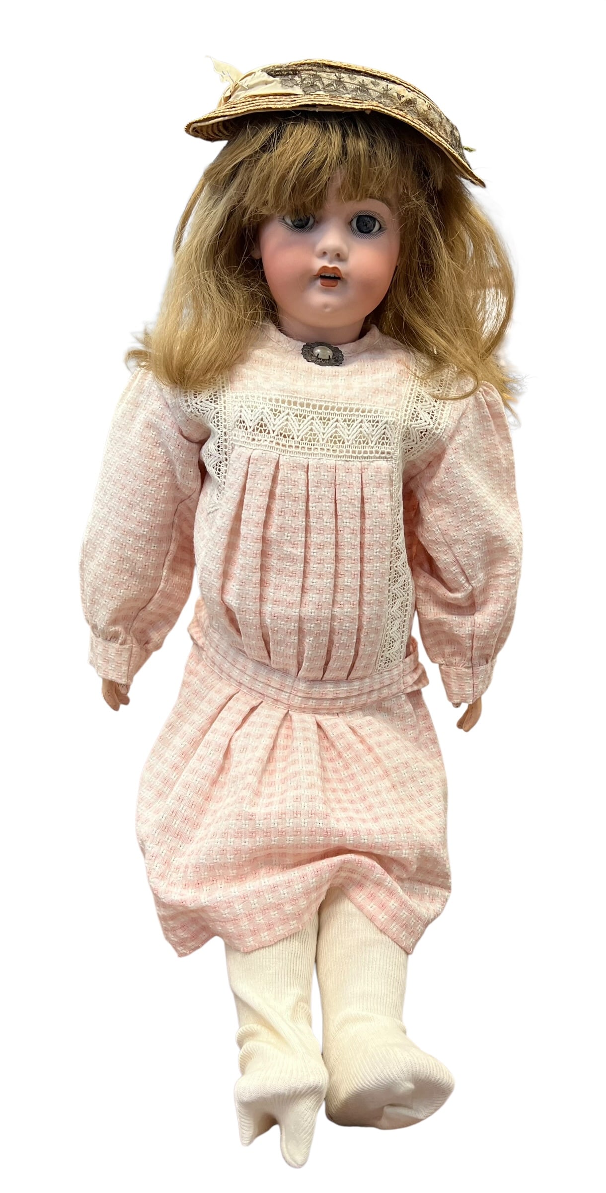 Antique German S&H 1079 DEP Bisque Head Doll, 14, Sleep Eyes (1 of 5)