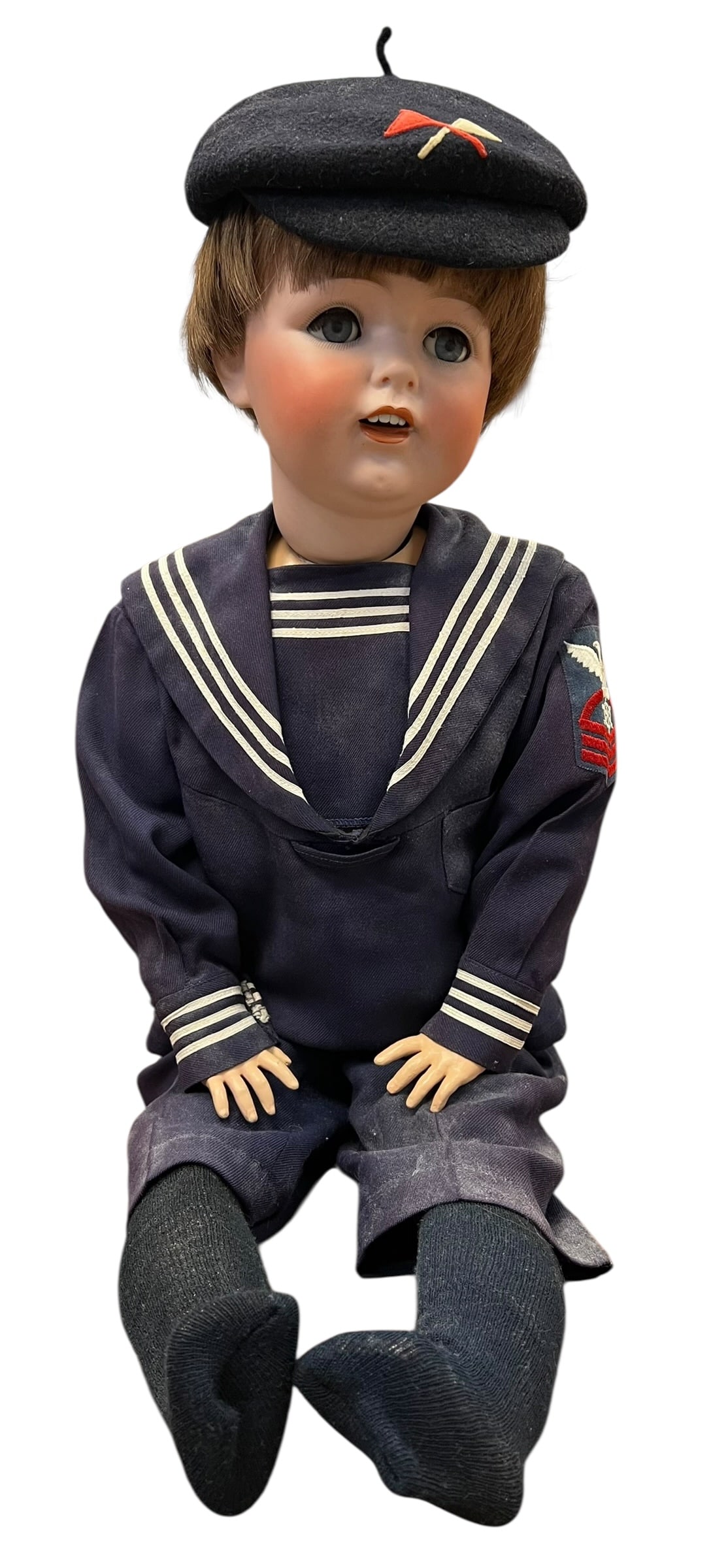 Antique German J.D.K. 260 Bisque Head Boy Doll in Sailor Uniform (1 of 4)