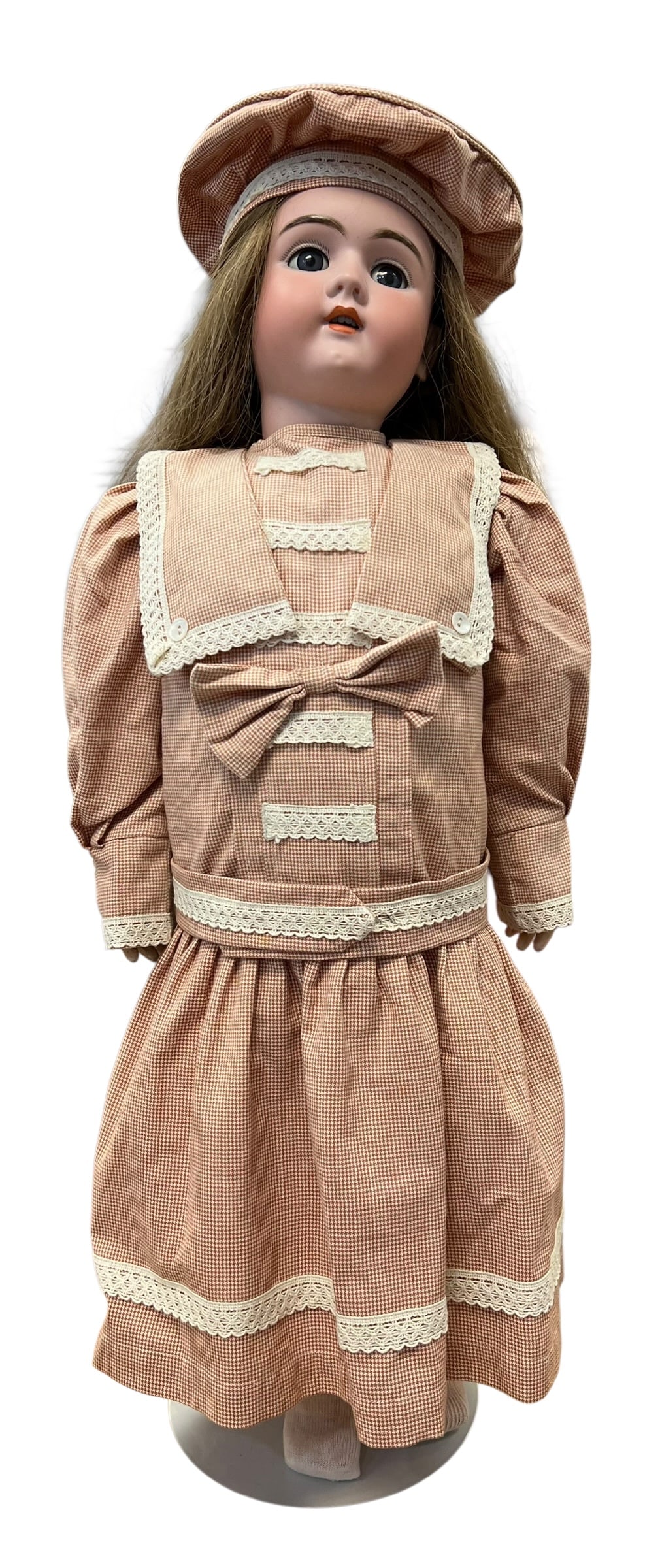 Antique German DEP Bisque-Head Doll – Mold 109-13 – Long Mohair Wig & Period-Style Dress (1 of 4)