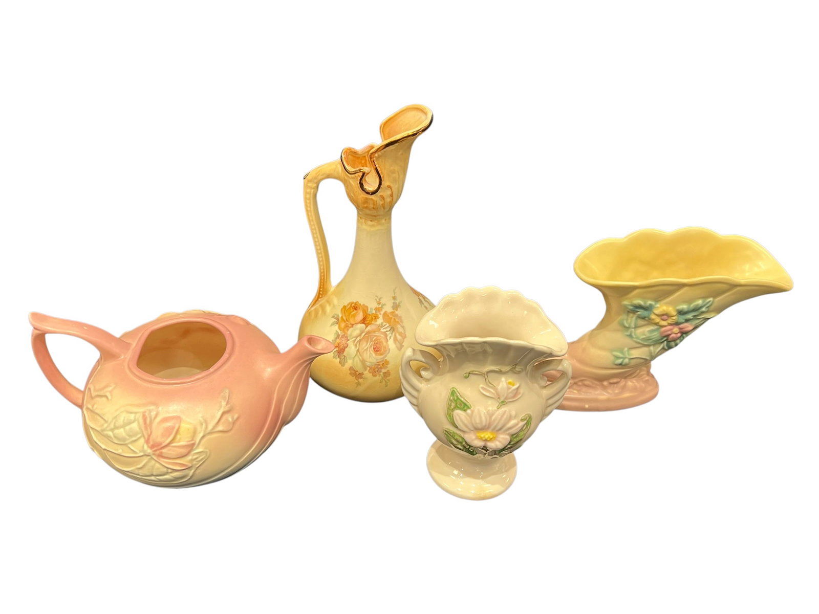 Group of 4 Vintage Hull Art Pottery Floral Vessels & Ewer (1 of 16)