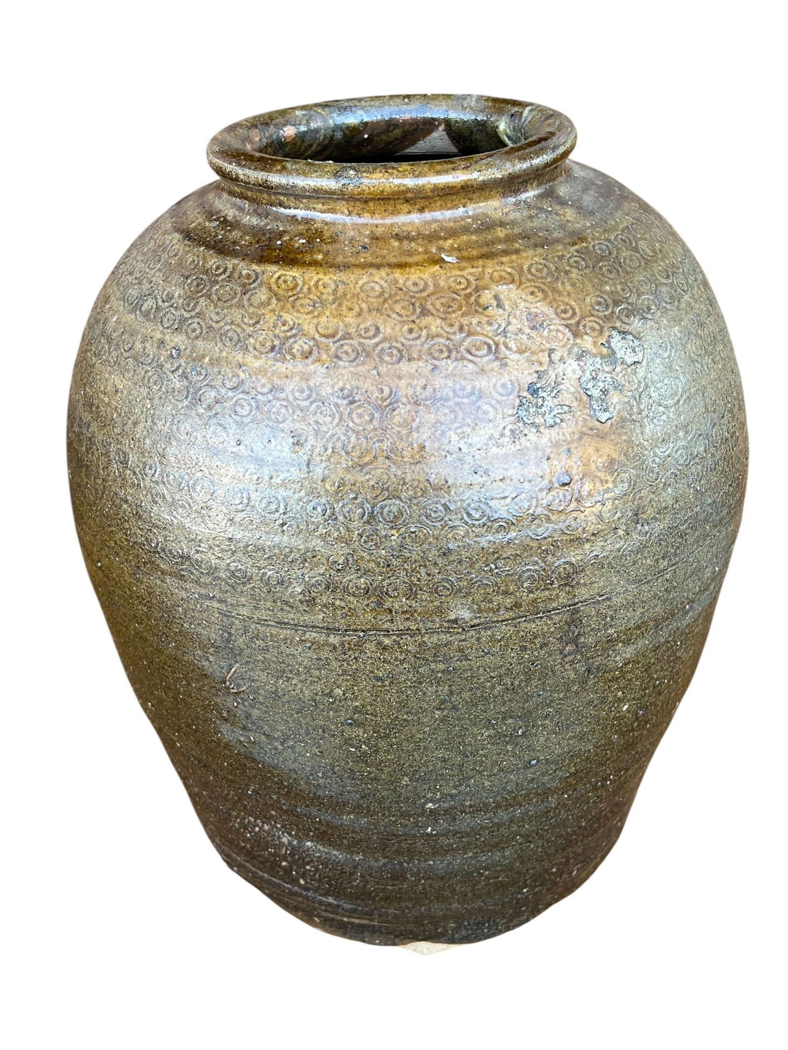 Green North Georgia Pottery Storage Jar (1 of 4)
