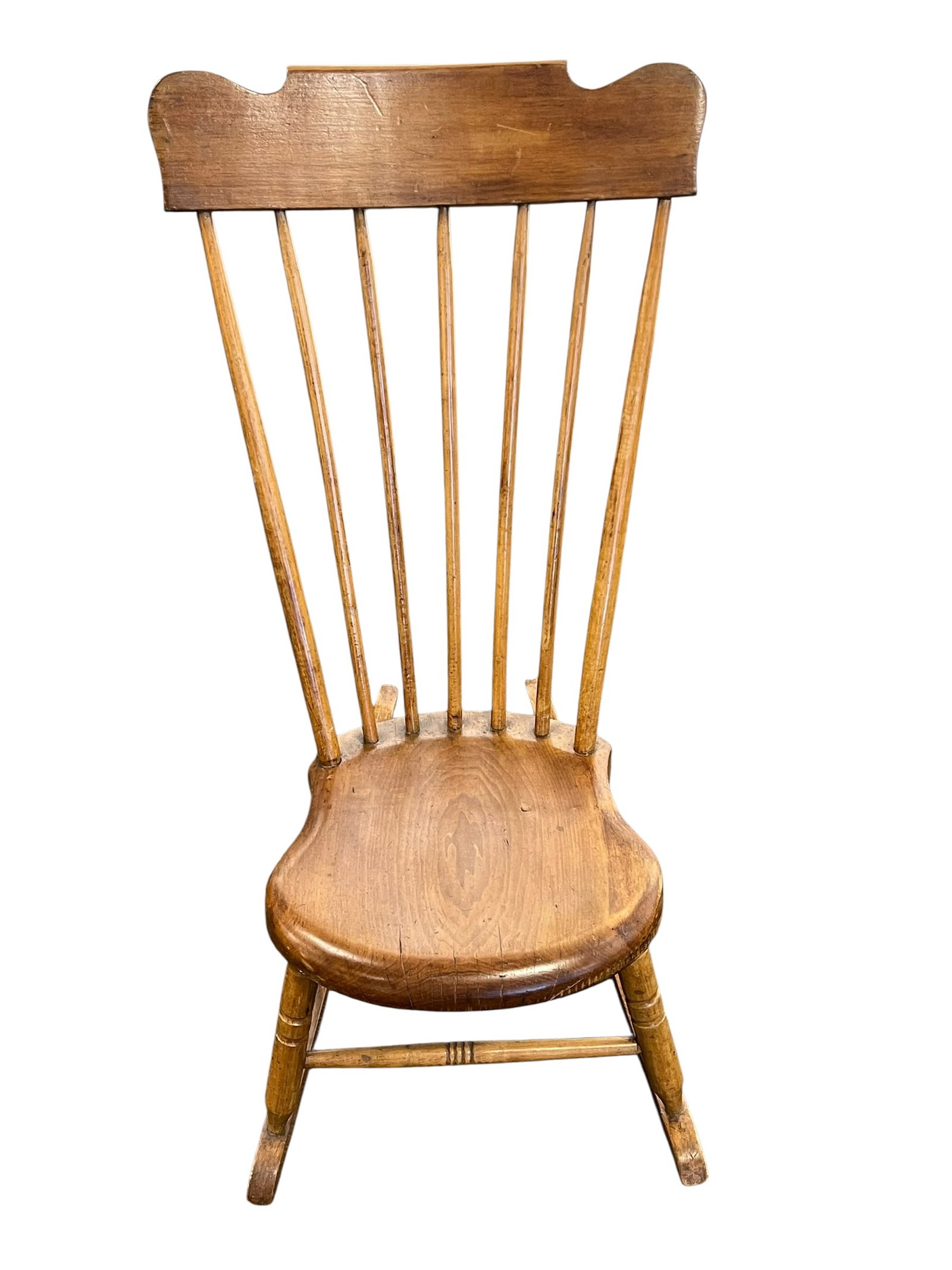Antique Primitive Windsor-Style Spindle Back Rocking Chair (1 of 5)