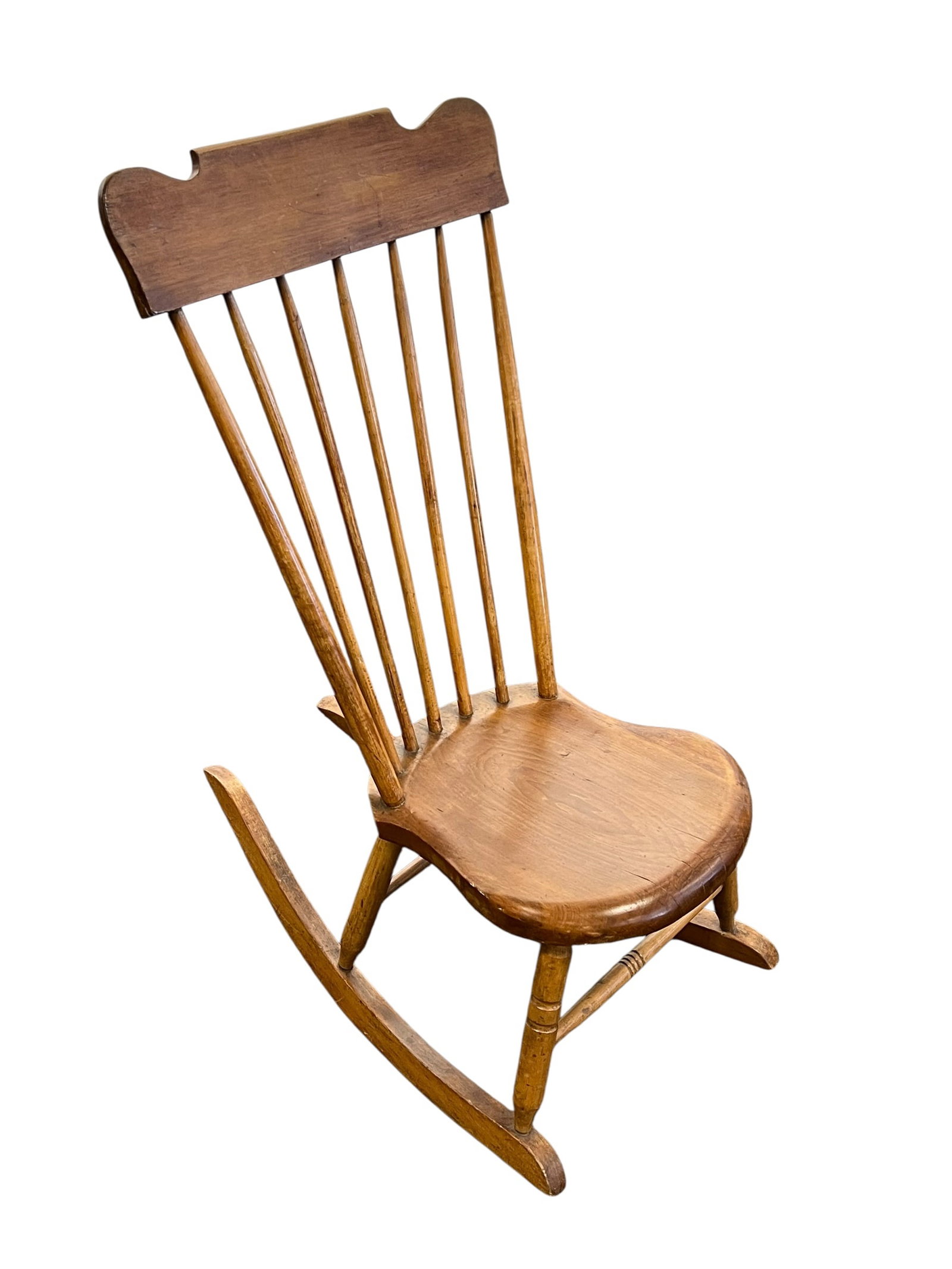 Antique Primitive Windsor-Style Spindle Back Rocking Chair - 2