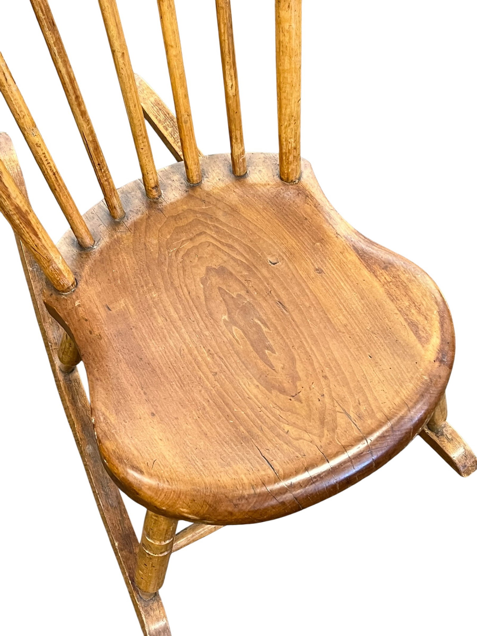 Antique Primitive Windsor-Style Spindle Back Rocking Chair - 4