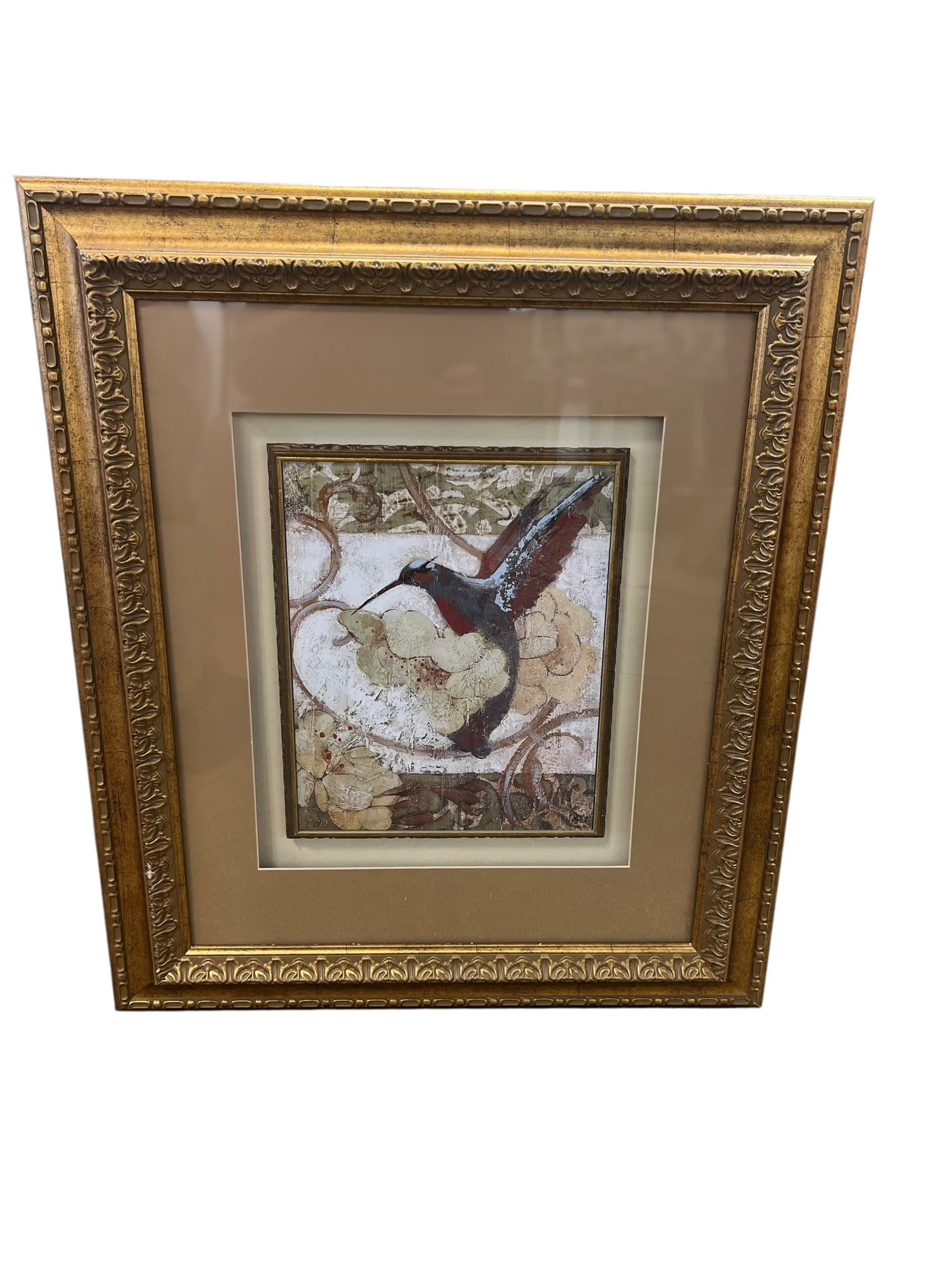 Kirkland’s Framed Hummingbird Floral Art Print in Ornate Gilt Frame (1 of 3)