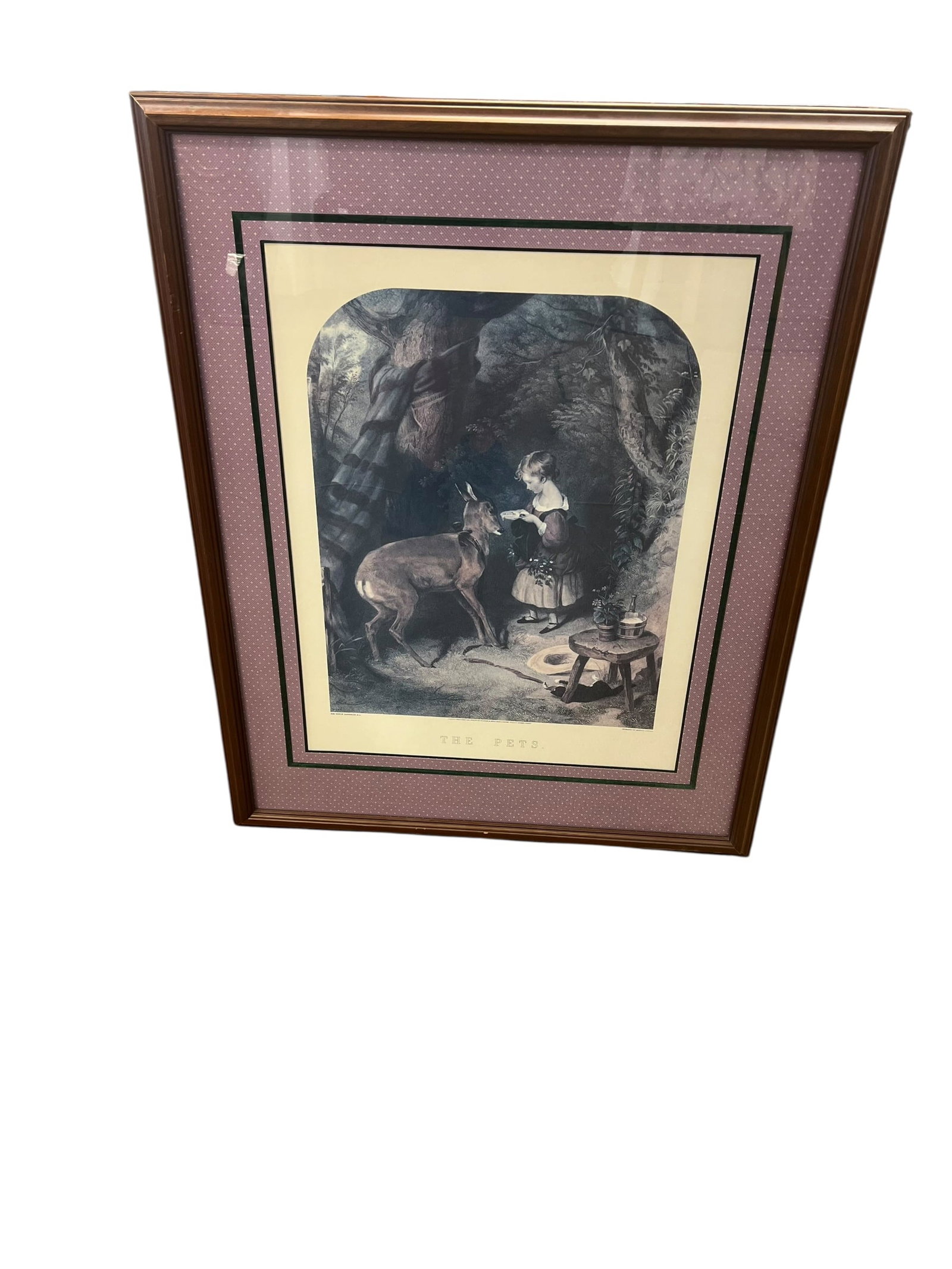 1877 Sir Edwin Landseer “The Pets?? Engraving by Alfred Lucas, Framed (1 of 6)
