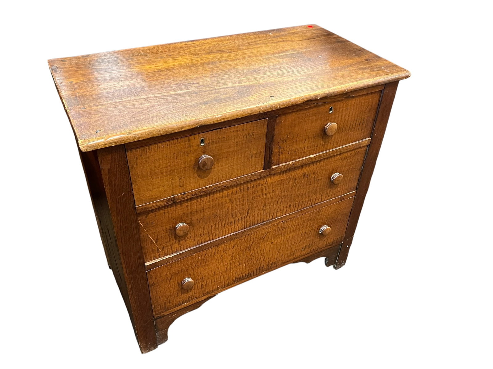 Antique Tiger Maple / Figured Maple Four-Drawer Country Chest (1 of 7)