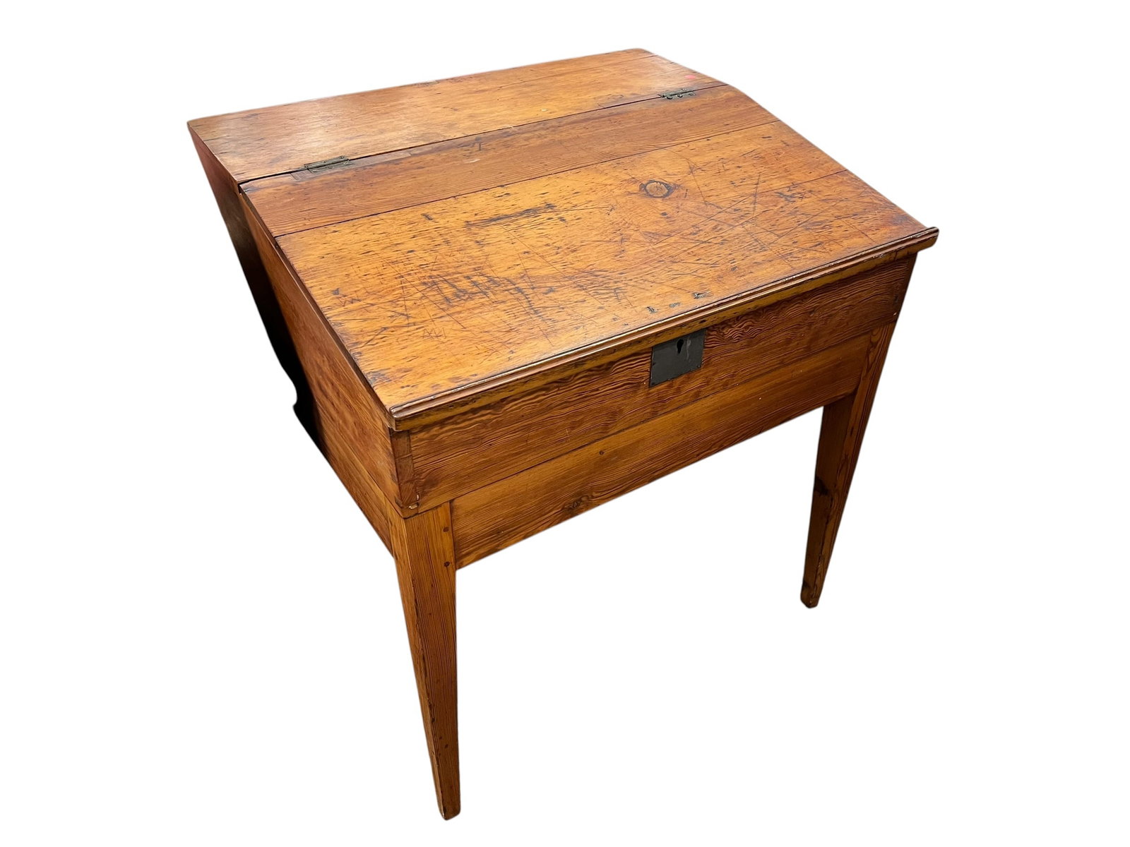 Antique Pine Slant-Front Schoolmaster’s Desk / Writing Desk (1 of 7)