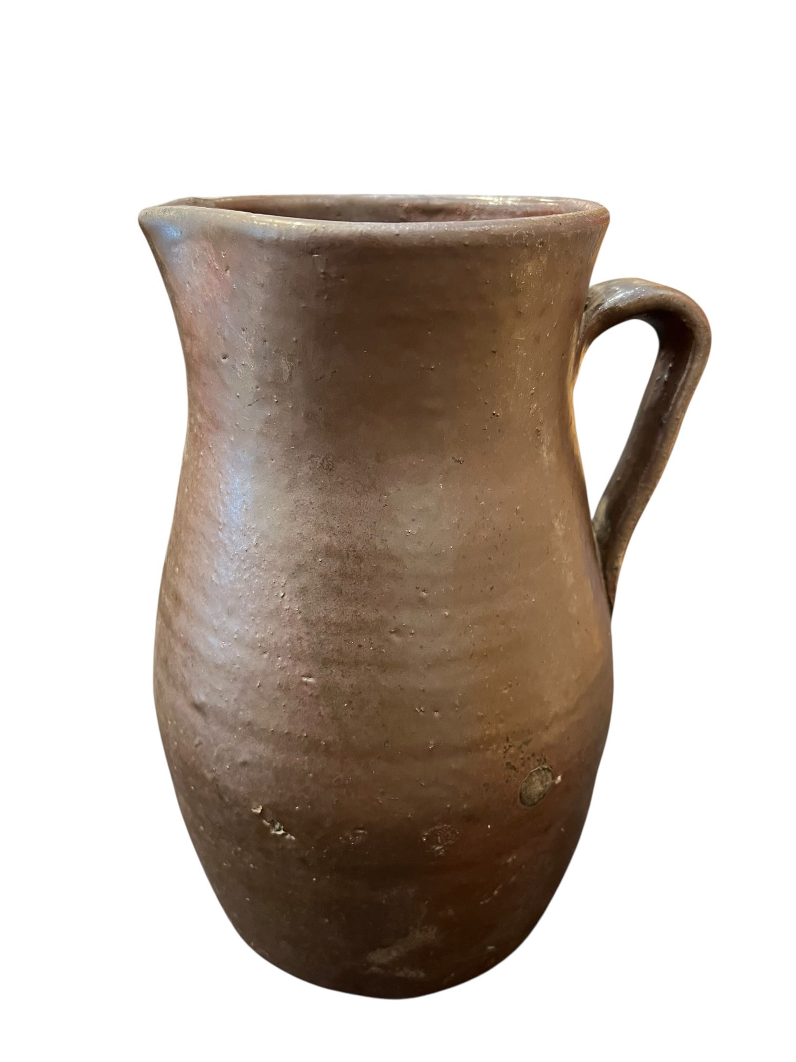 Antique Southern Stoneware Pitcher – Brown/Albany Slip Glaze, Stamped (1 of 5)