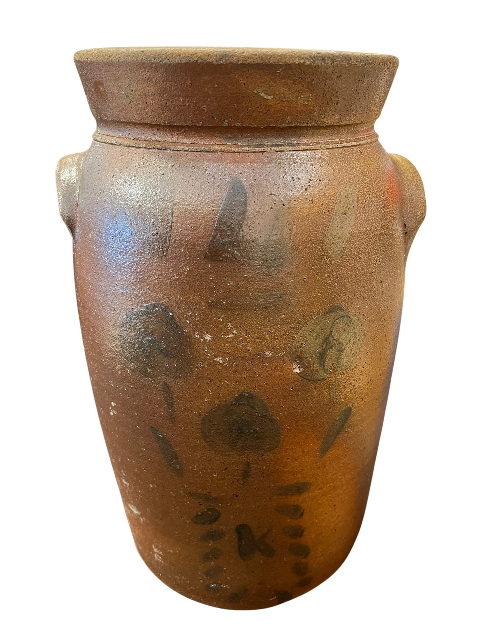 Rare C.S. Kline Atlanta 4-GalCobalt-Decorated Stoneware Storage Jar, c. 1880s–1890s (1 of 6)